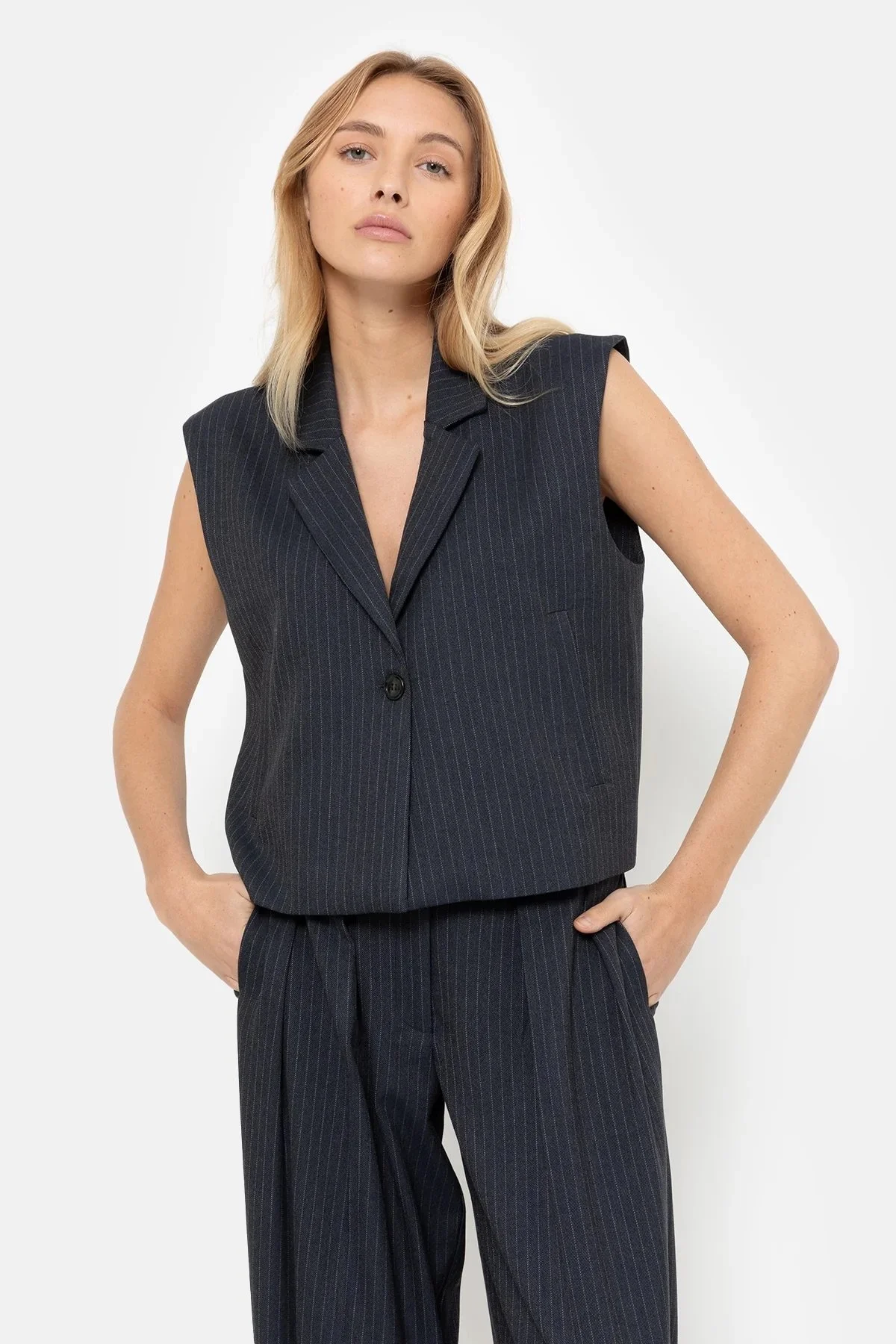 Âme - Michel Striped Pant - Dark Grey