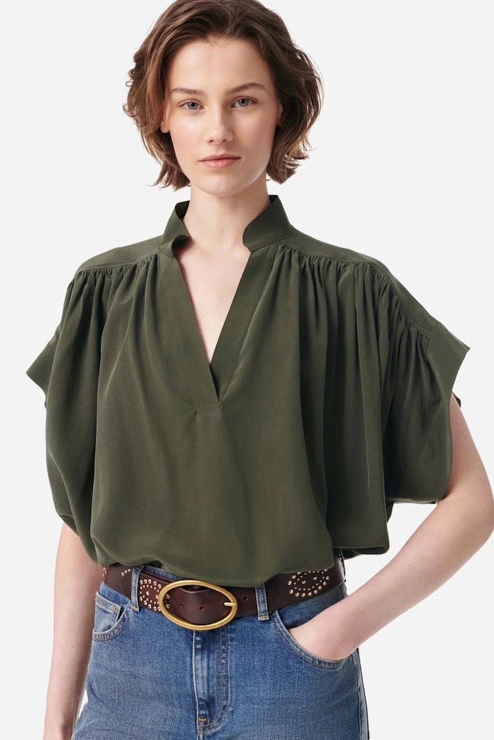 Vanessa Bruno - Blouse Cory En Soie - Kaki