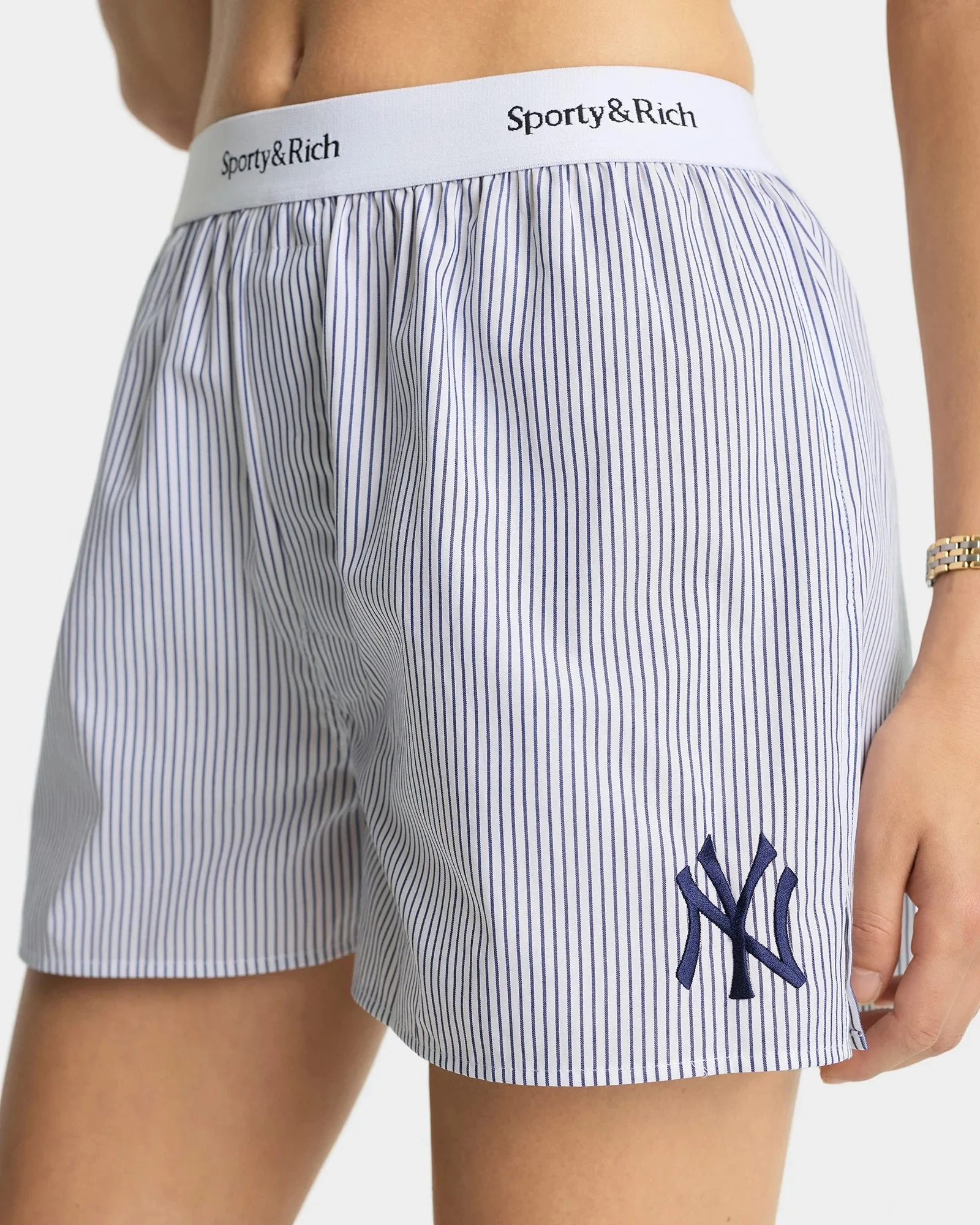 Sporty&Rich - Yankees Serif Boxer - Navy Striped