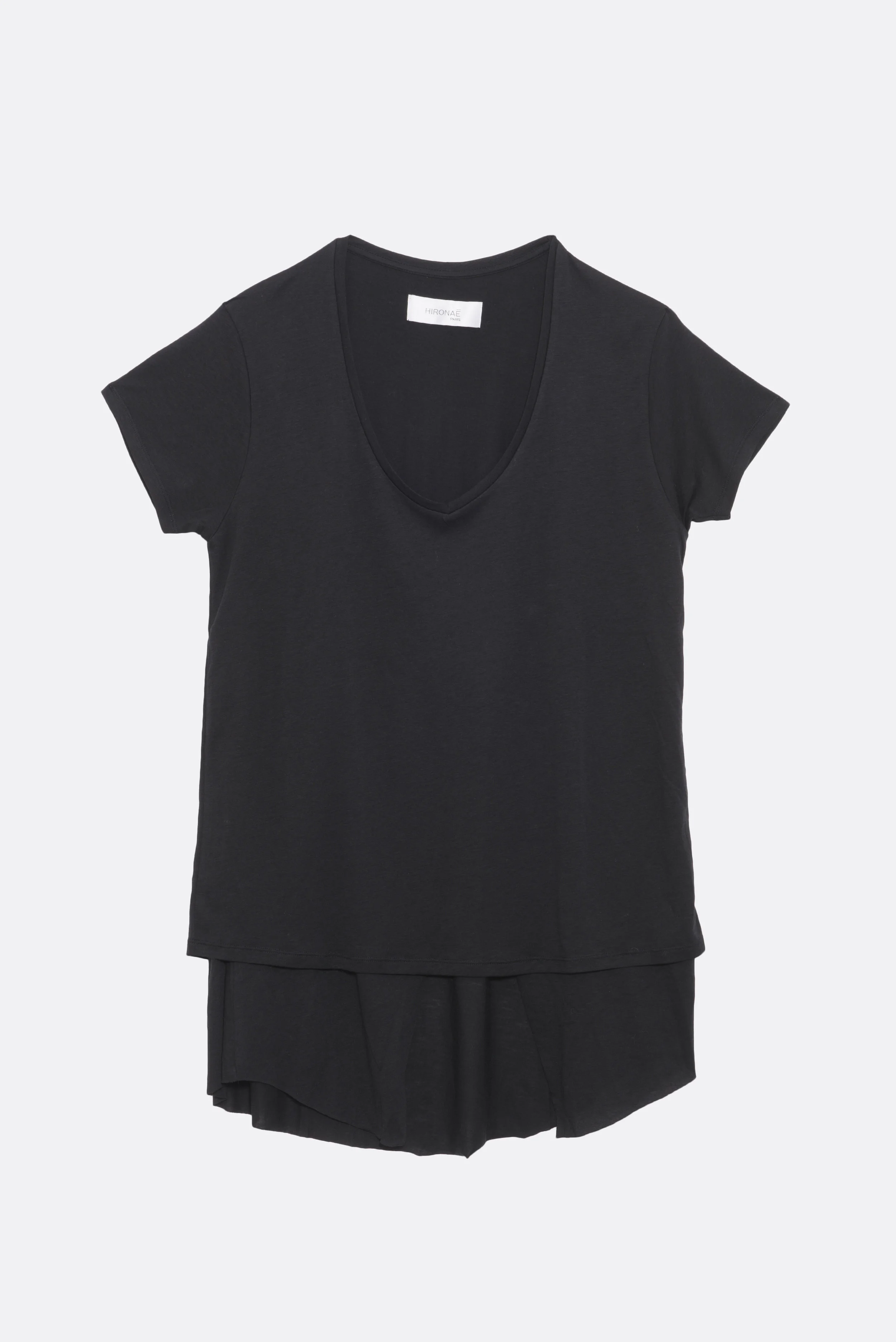 Hironaé - T-shirt V Lee - Noir 