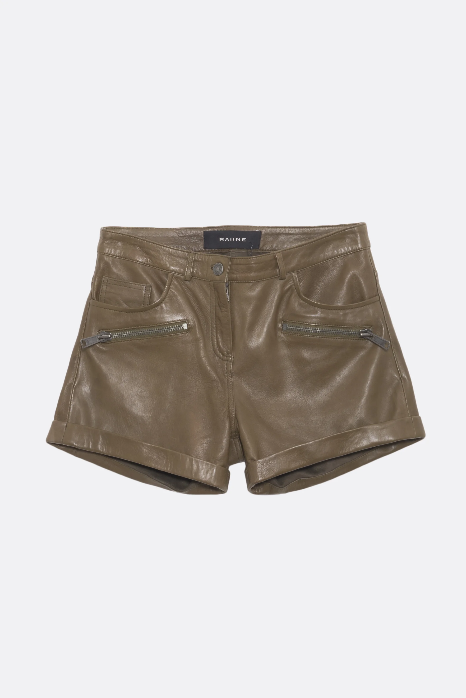 Raiine - Short Pine en cuir - Army