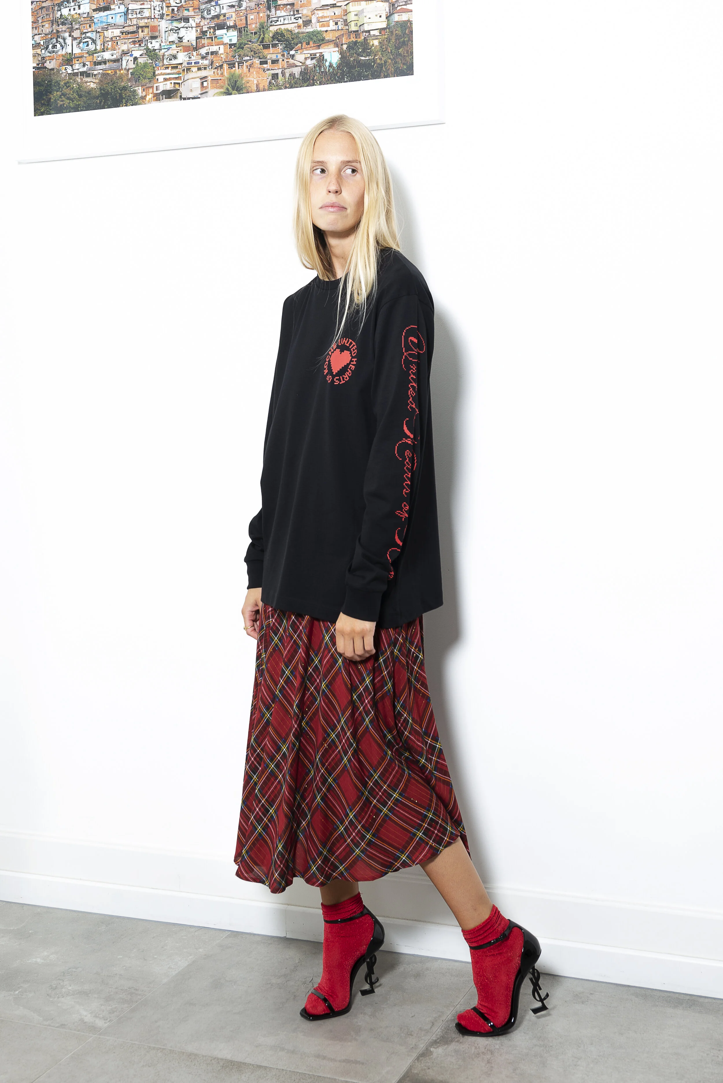 Koché - United Hearts LS Top - Black/Red