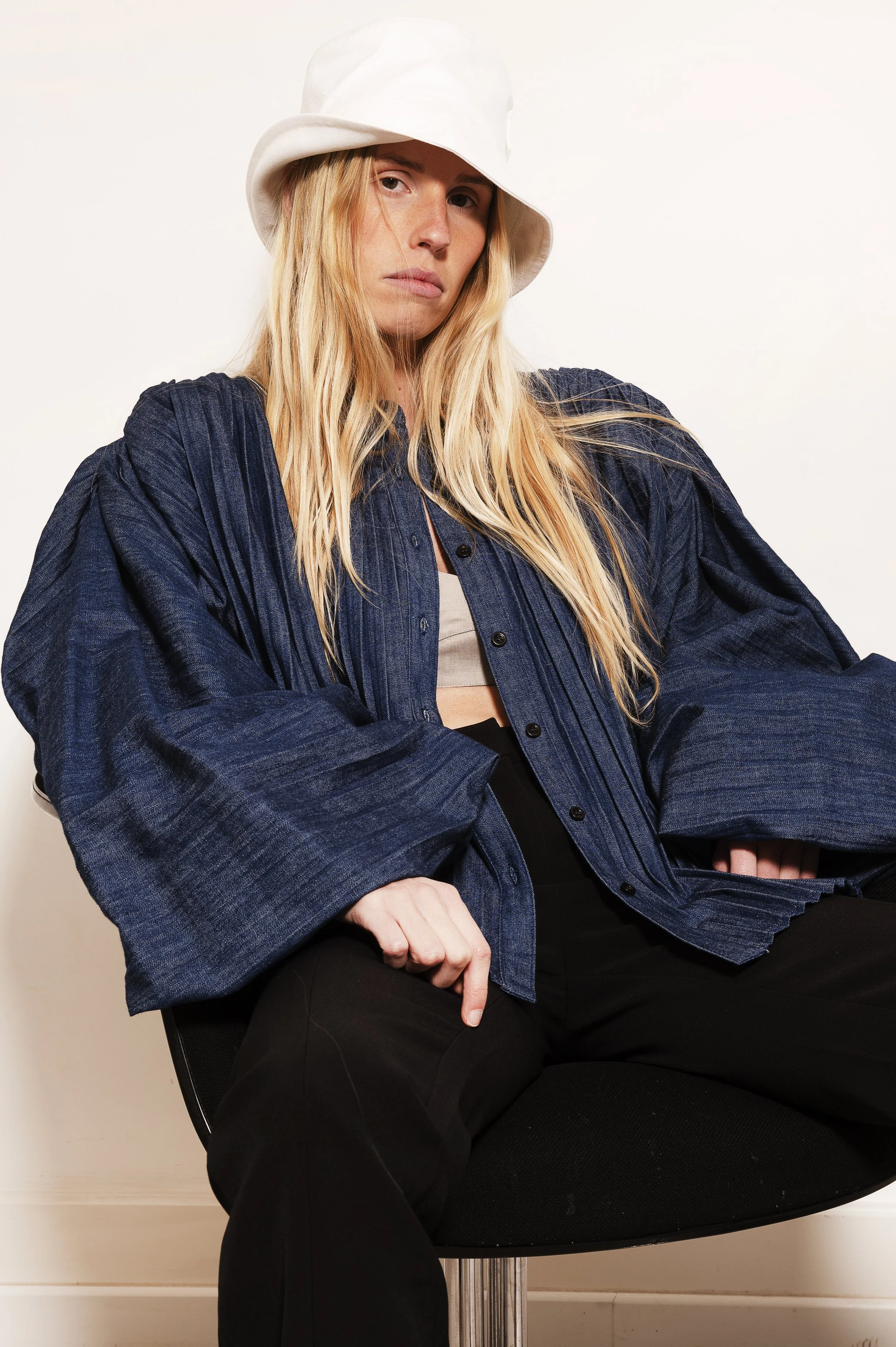 Tomboy - Claire Pleated Shirt - Denim