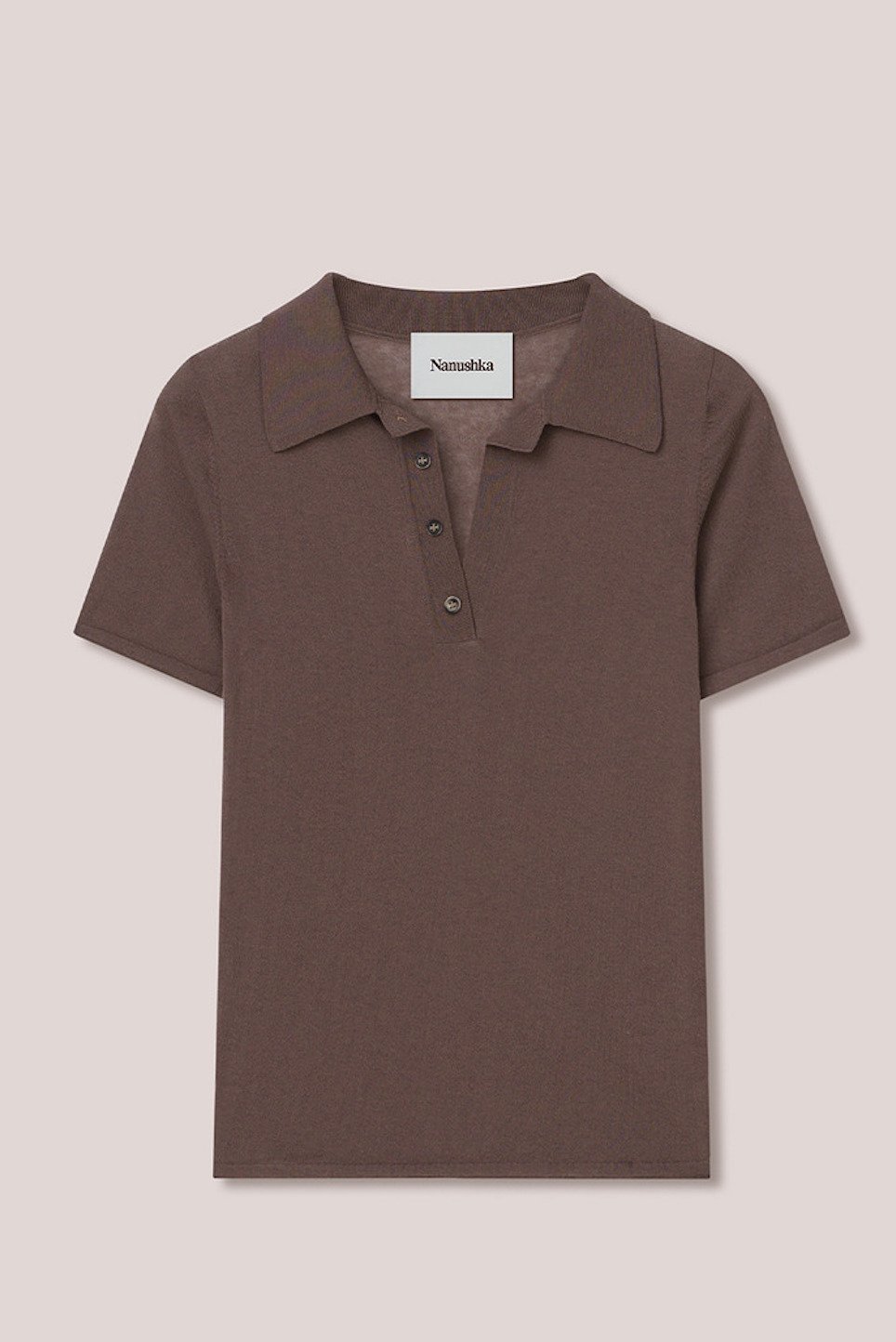 Nanushka - Elodie Knitted Polo - Brown