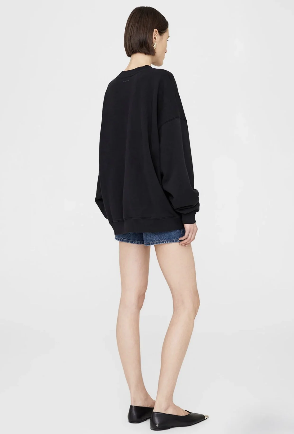 Anine Bing  - Miles Over Sweat Letterman - Black