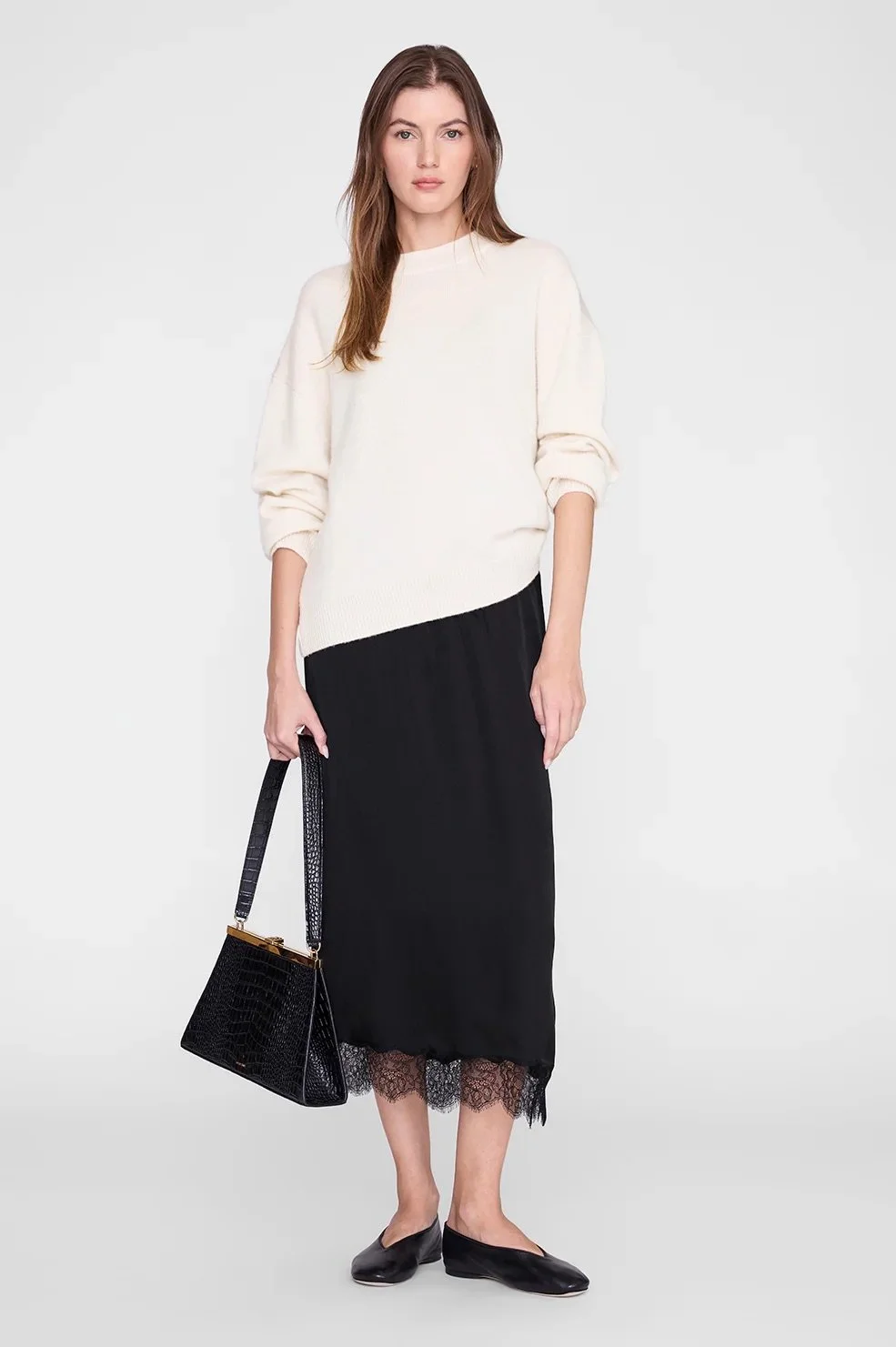 Anine Bing - Shelby Silk Skirt - Black