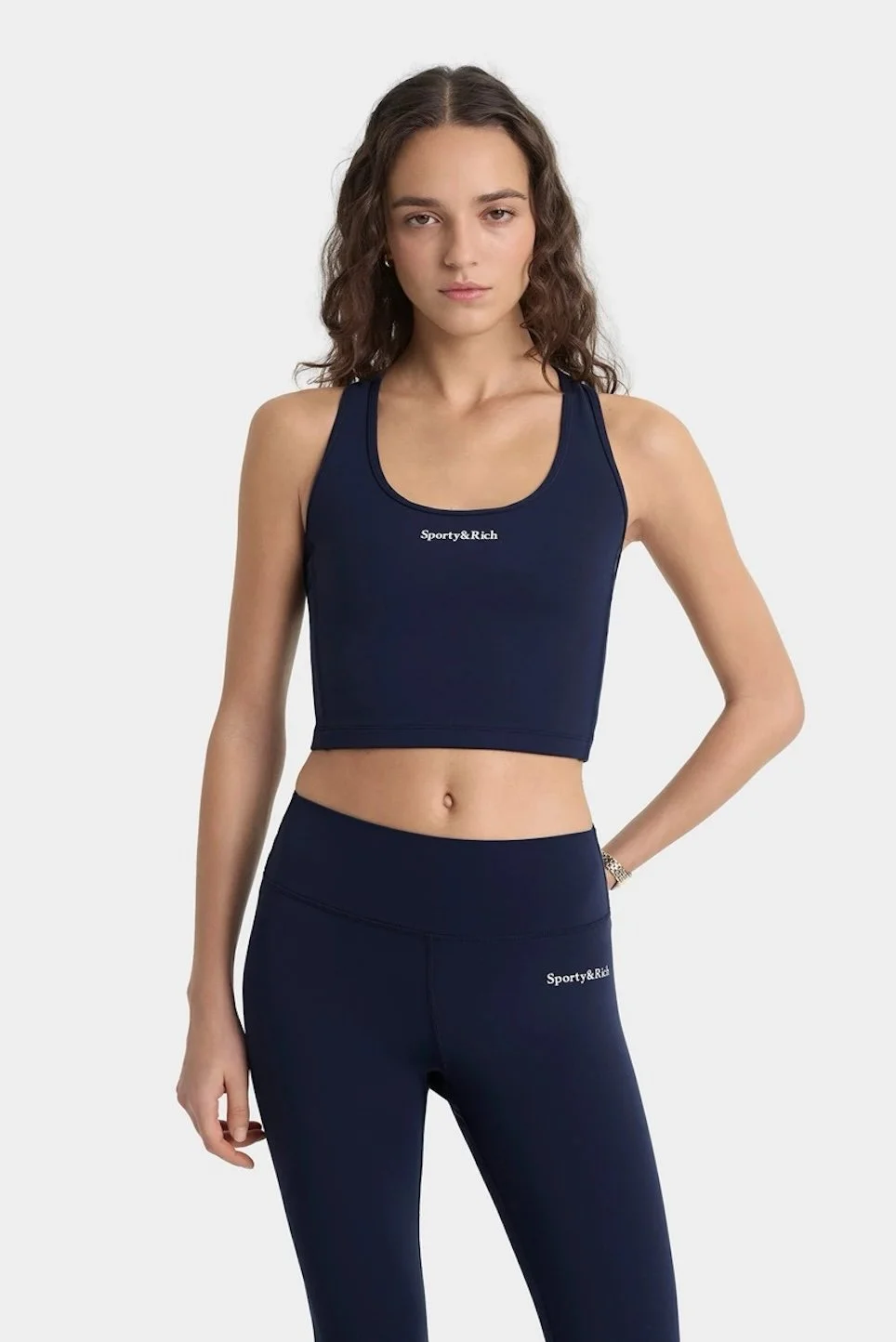 Sporty&Rich - Serif Logo Sport Tank - Dark Navy