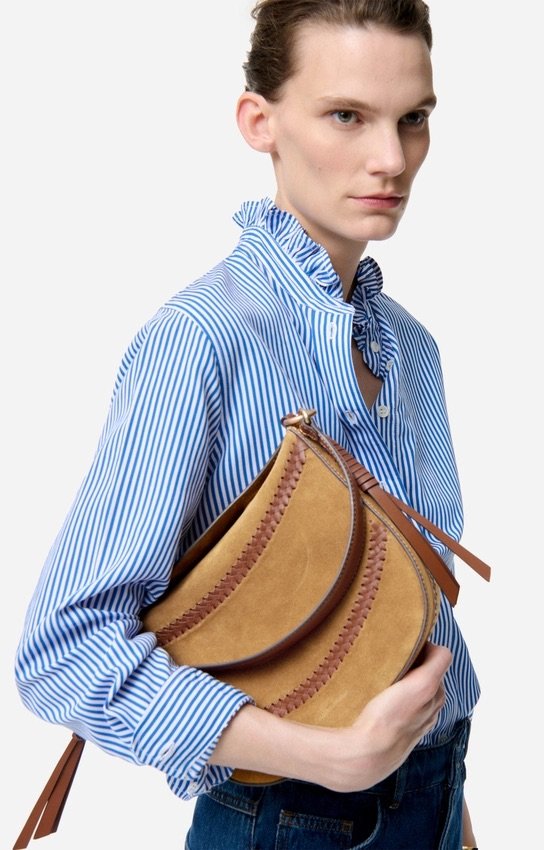 Vanessa Bruno - Suede Tresse Daily Bag M - Caramel