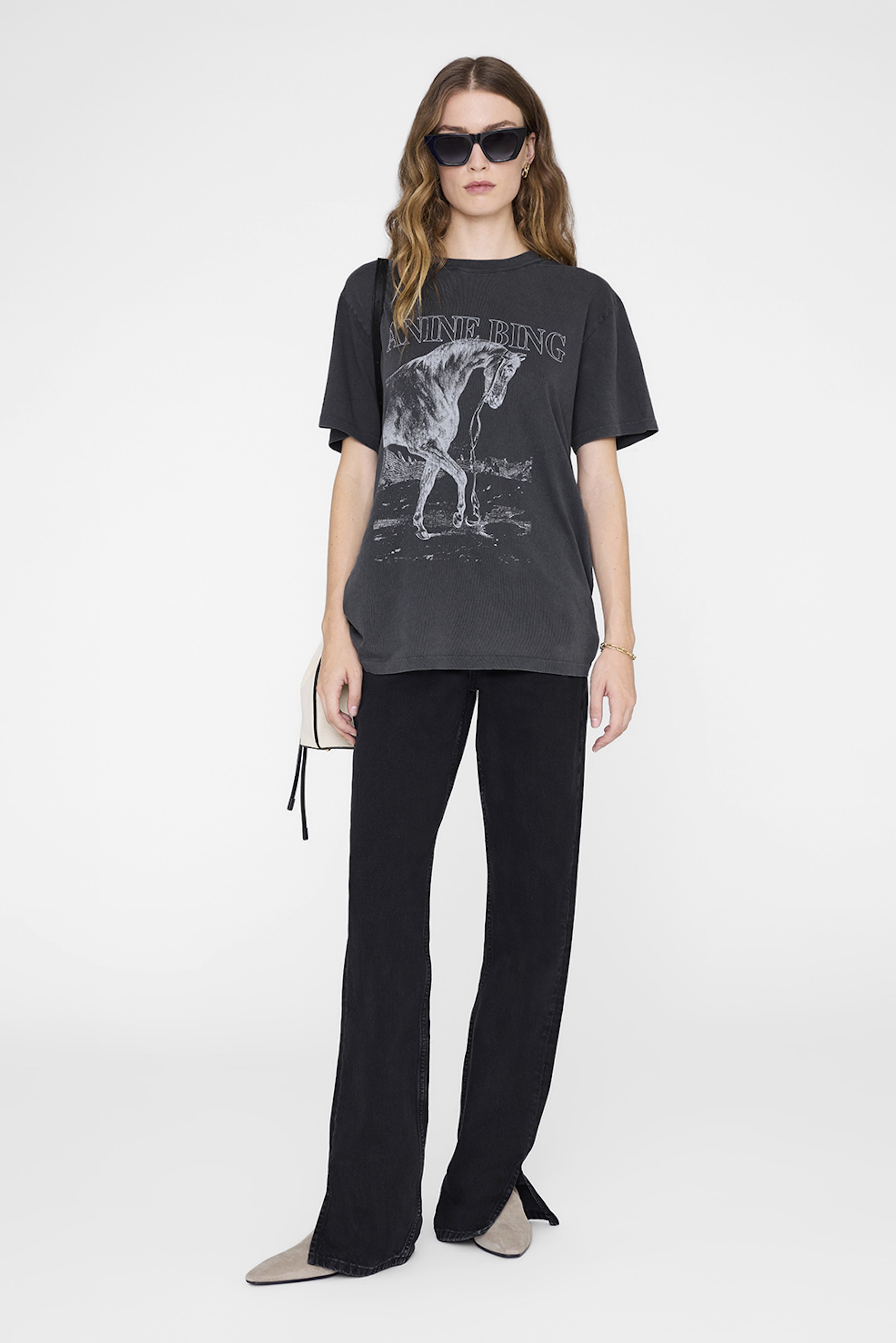 Anine Bing - Lili Tee Horse - Washed Black