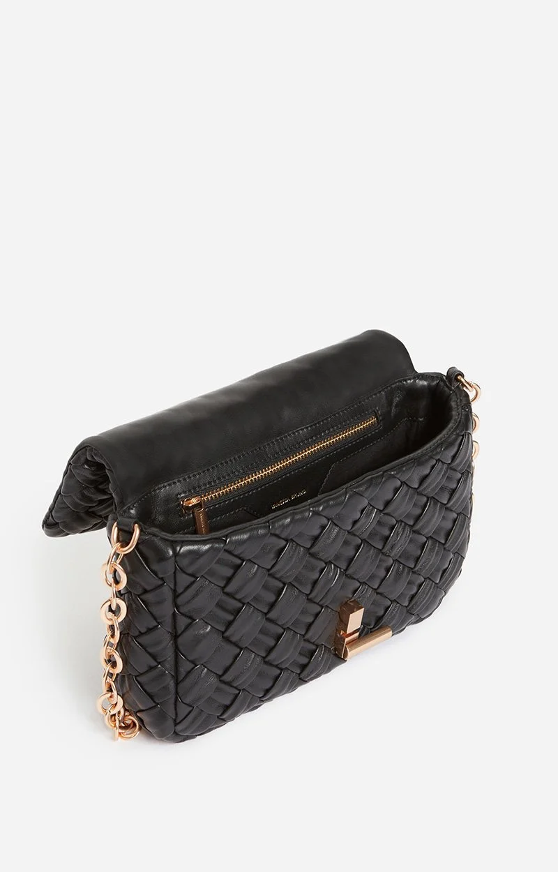 Vanessa Bruno - Petit Sac Moon Cuir Tressé - Noir