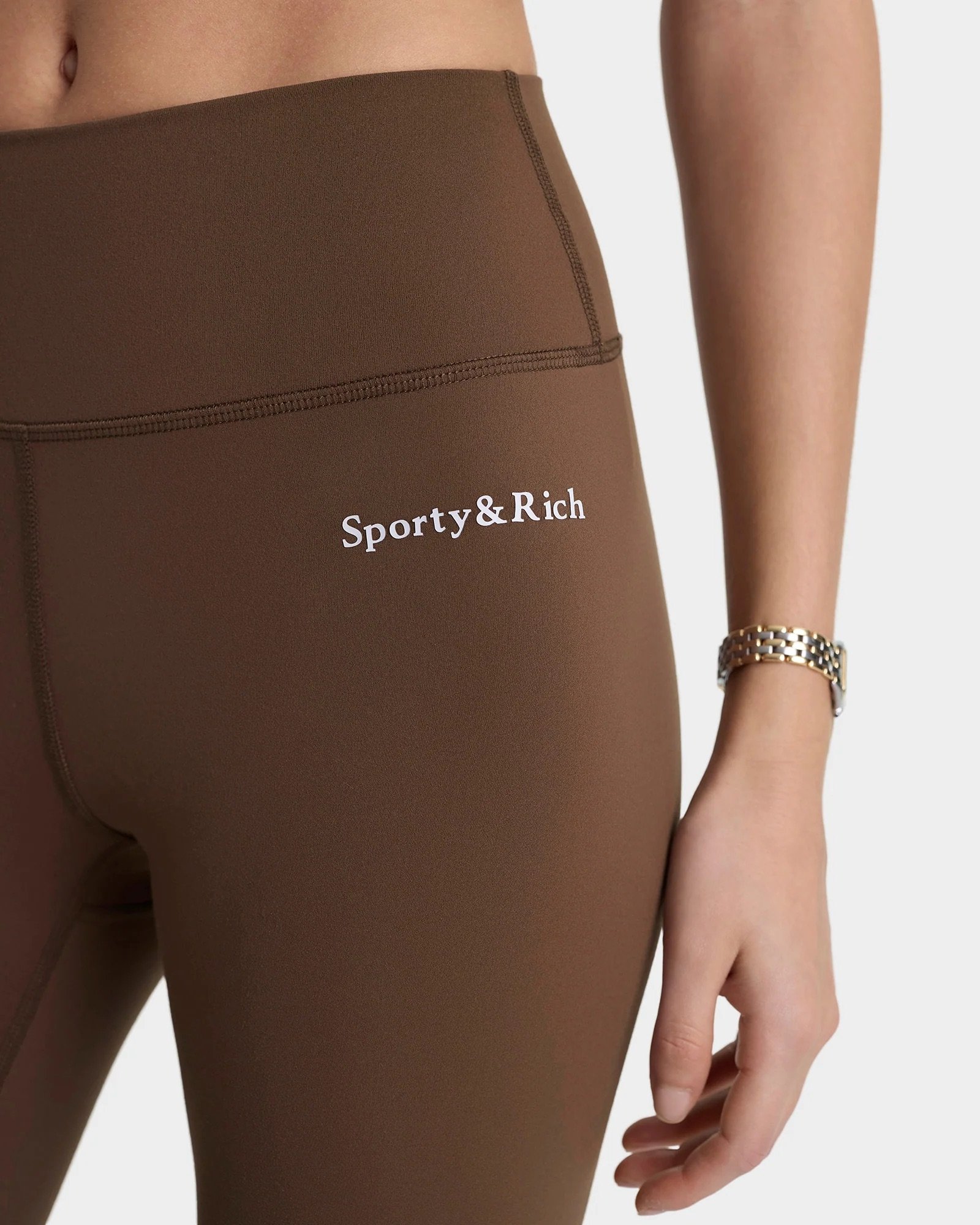 Sporty&Rich - Serif Logo Legging - Toffee