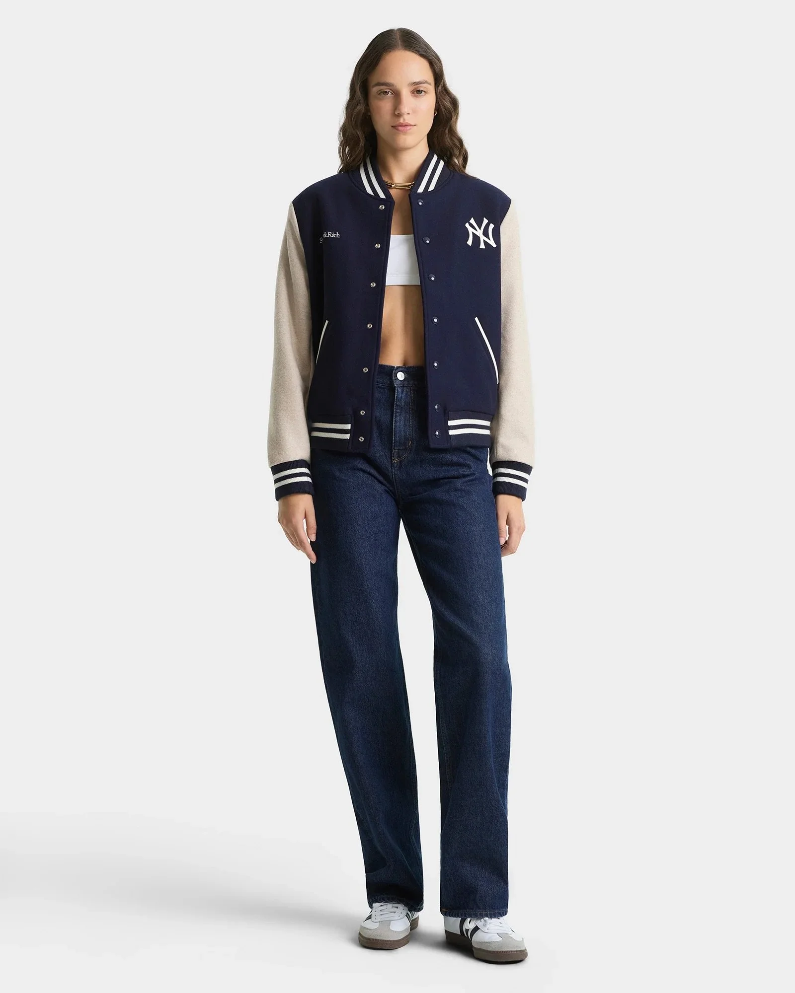 Sporty&Rich - Champions Wool Jacket - Dark Navy/Cream