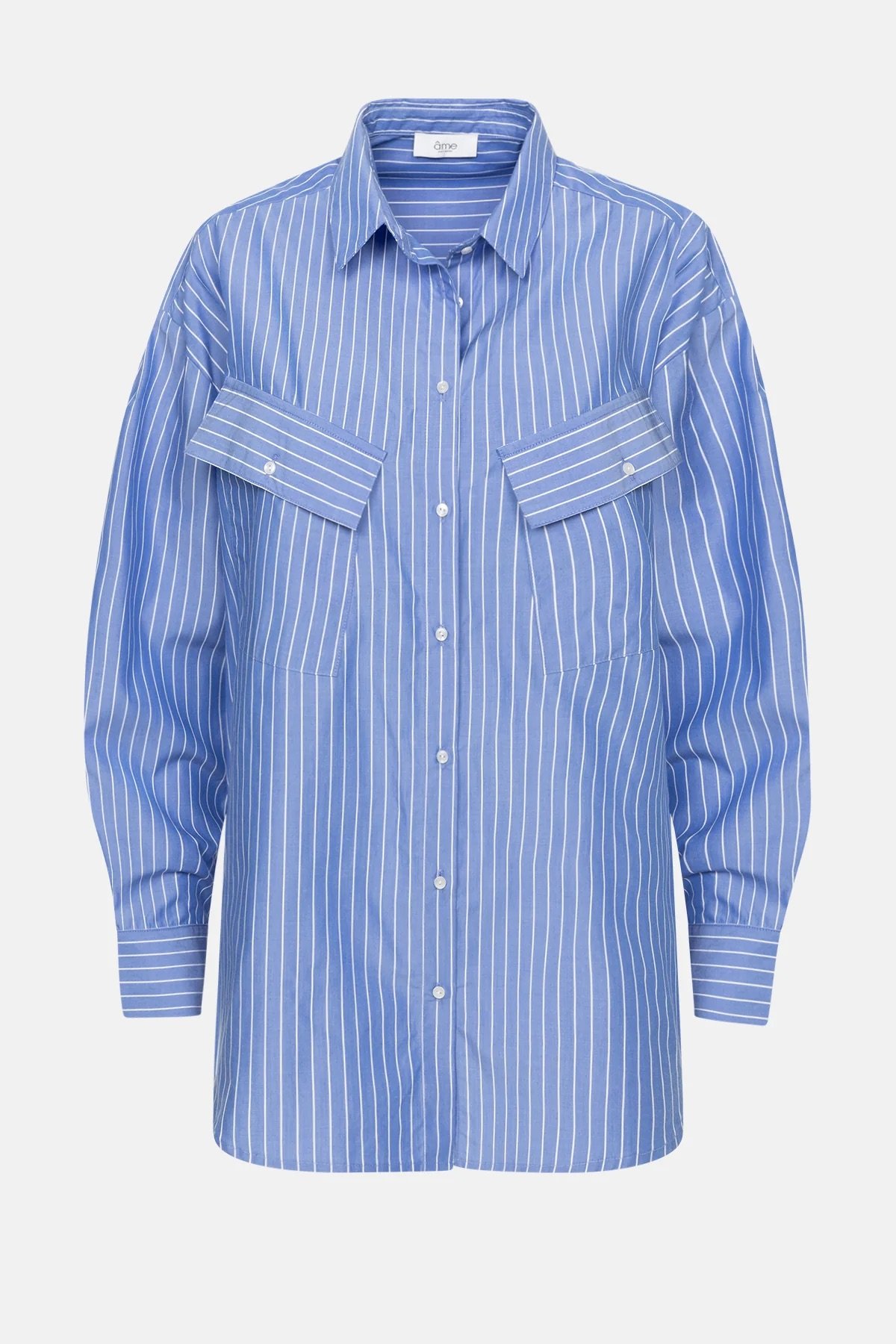 Âme - Marin Striped Shirt - White Blue