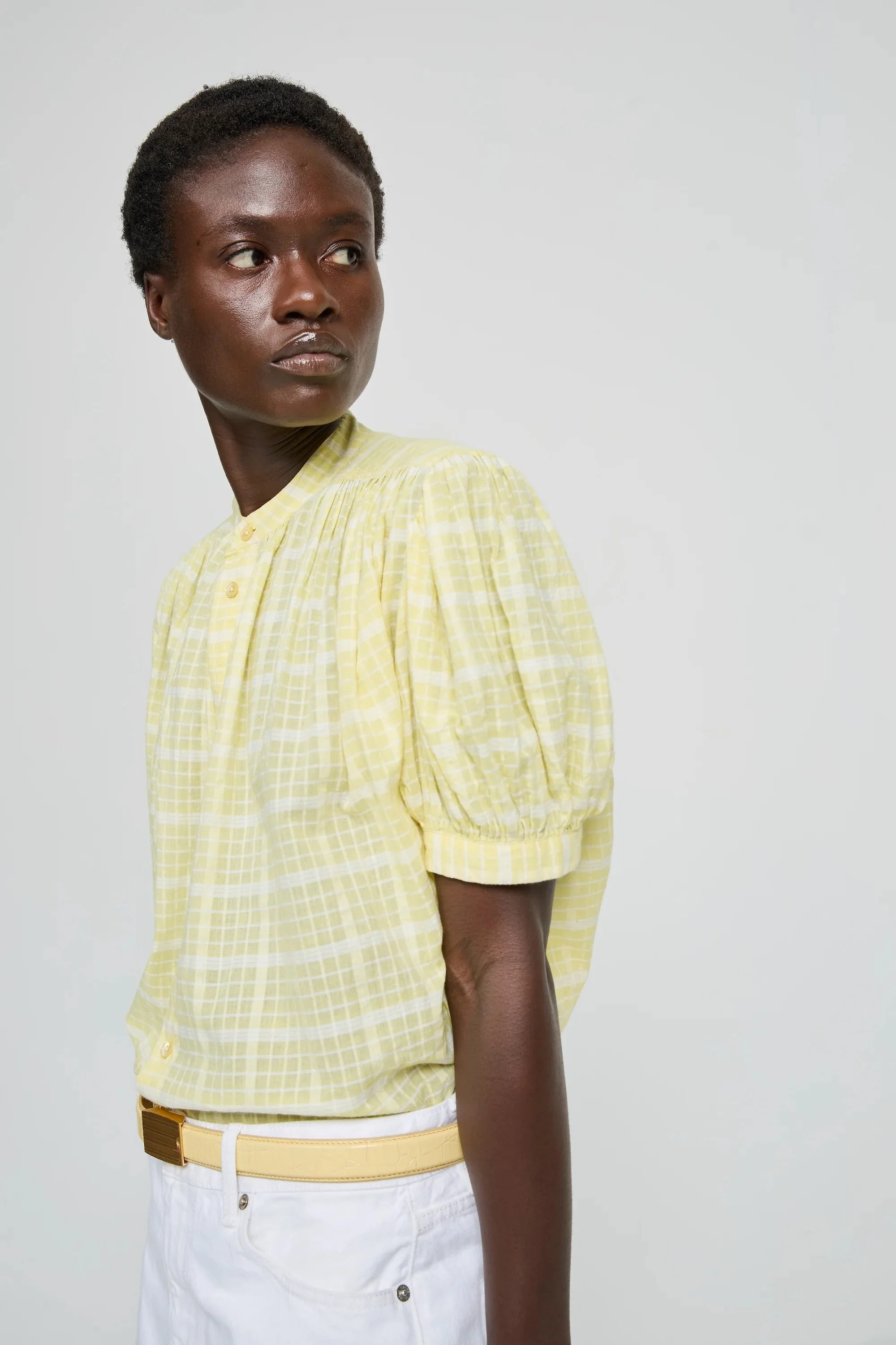 Laurence Bras - Blouse à Carreaux Ajmer - Yellow