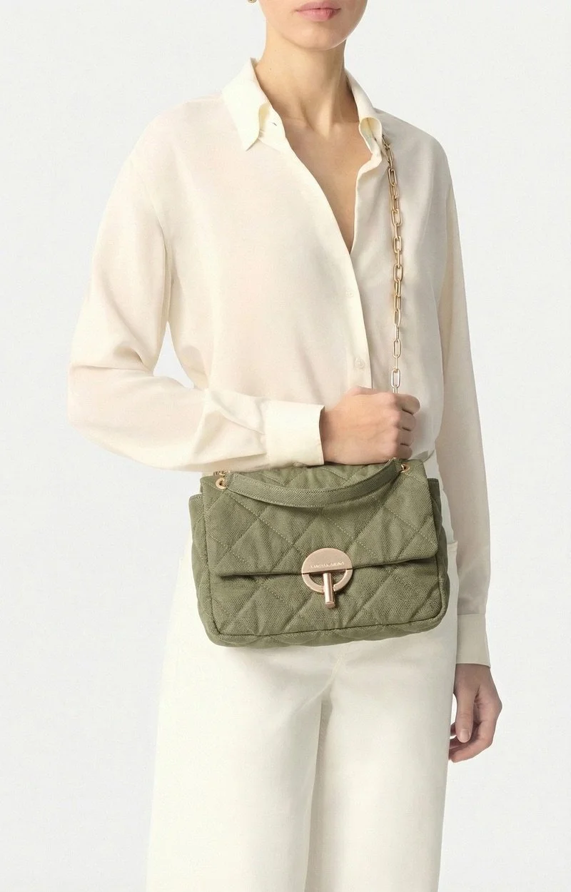 Vanessa Bruno - Grand Sac Moon En Lin - Kaki