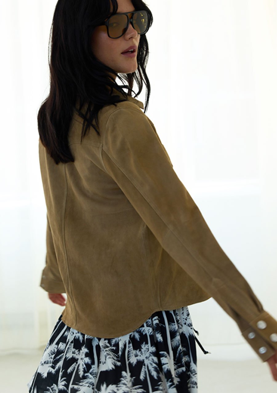Raiine - Tia Suede Shirt - Tan