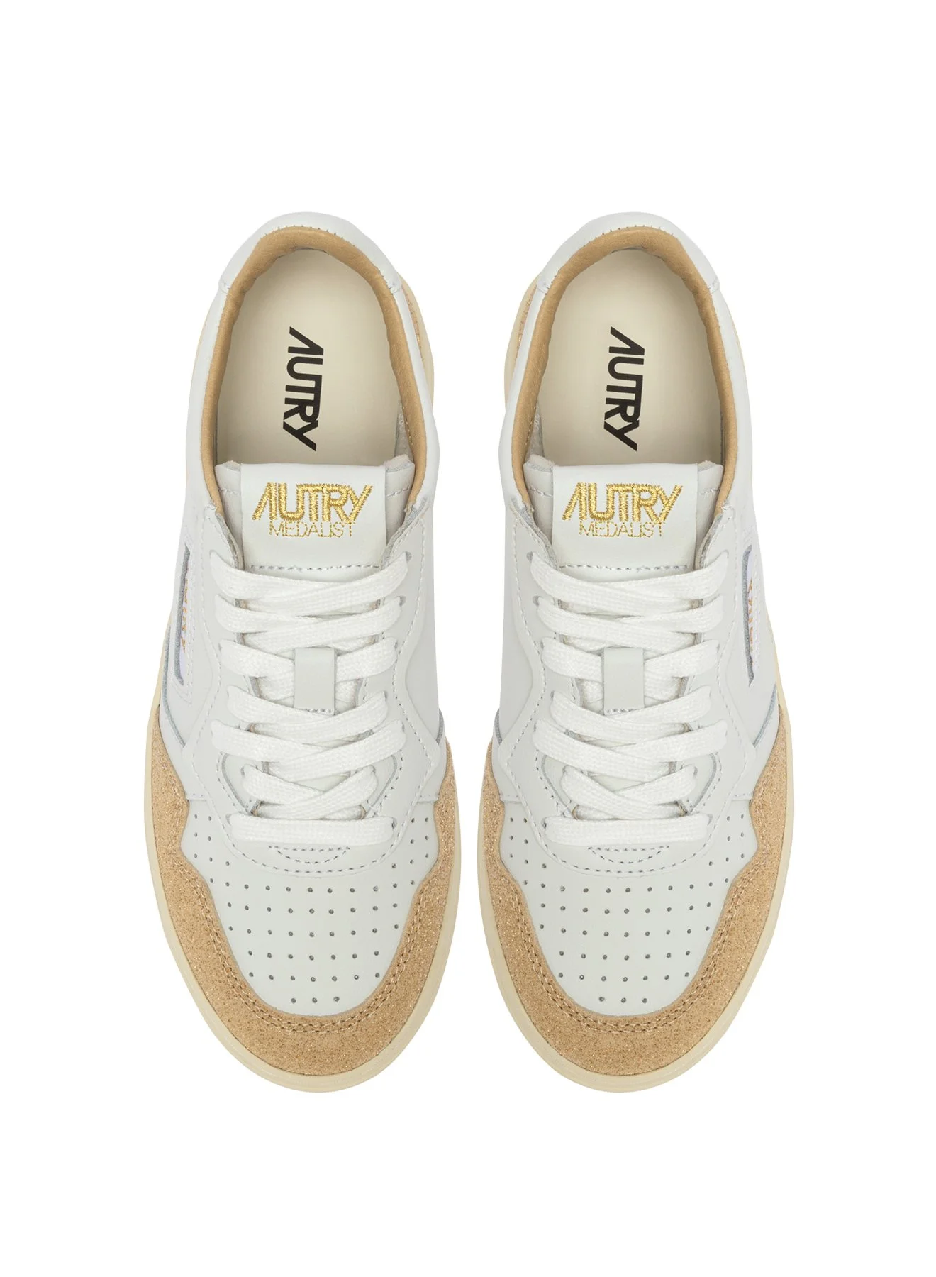 Autry - Med White Leat/Stars PK02 - Ecru