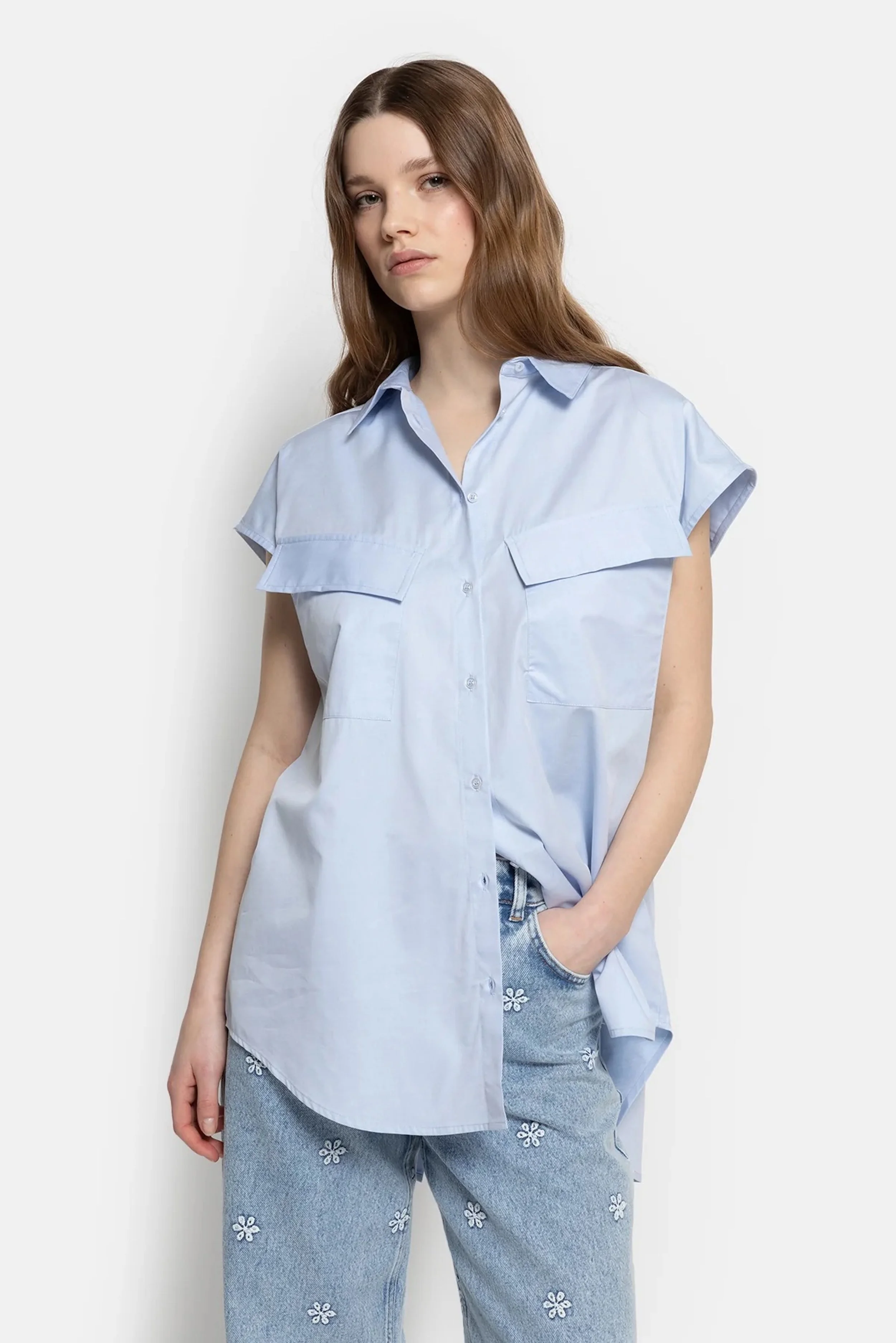 Âme - Nisrine Sleeveless Shirt - Light Blue
