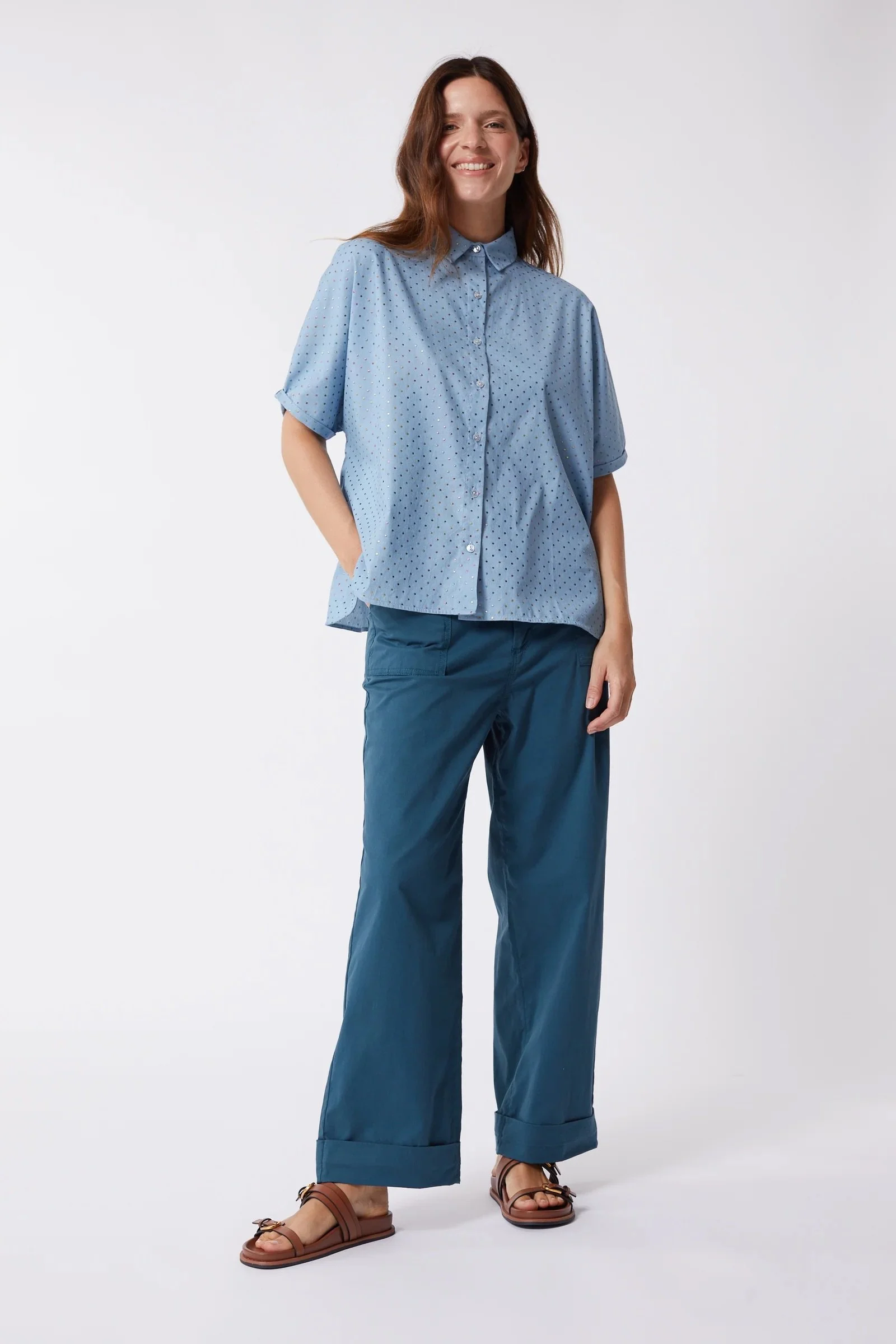 Maevy - Chemise Chauve Souris Metis - Denim Dot