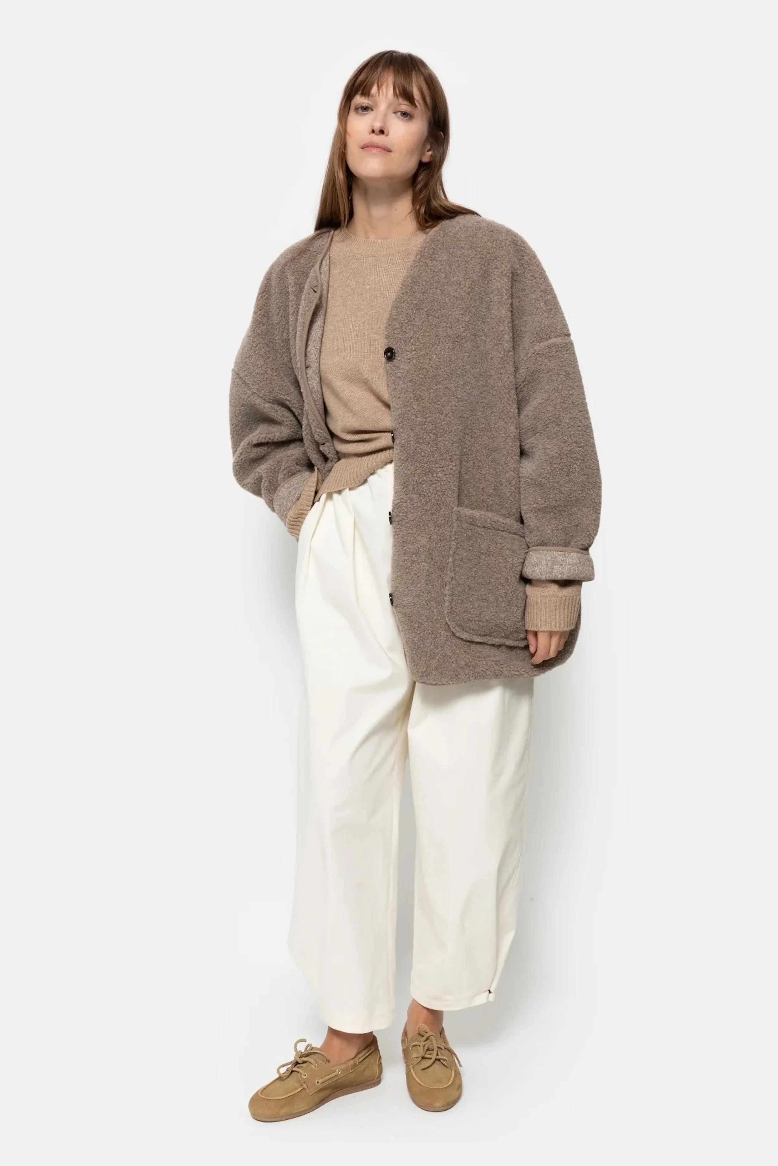 Âme - Hannah Oversize Teddy Jacket - Taupe