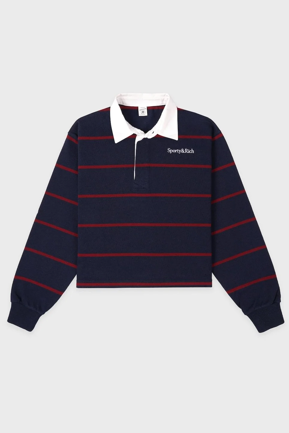 Sporty&Rich - Serif Logo Rugby Polo - Dark Navy