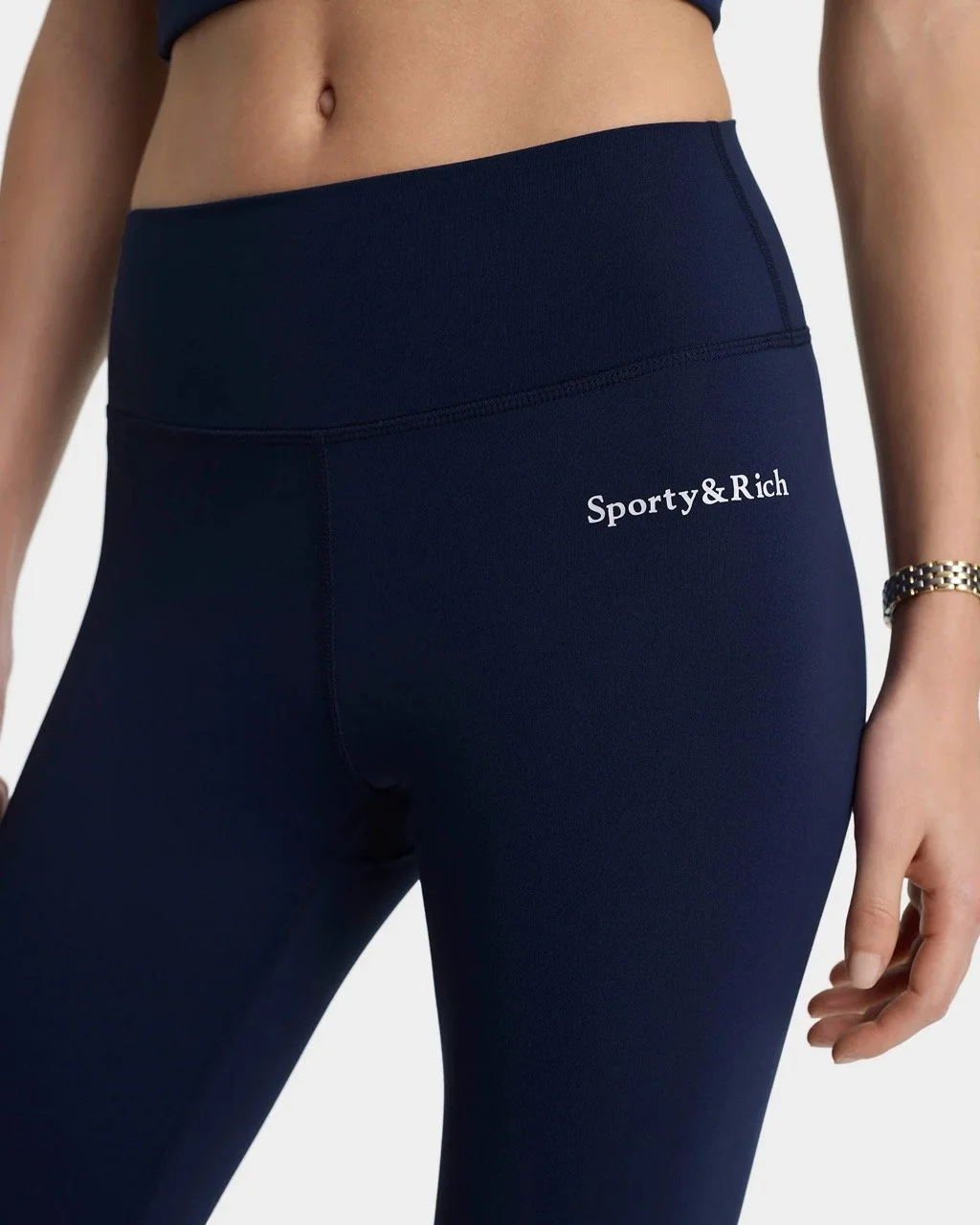 Sporty&Rich - Serif Logo Legging - Dark Navy
