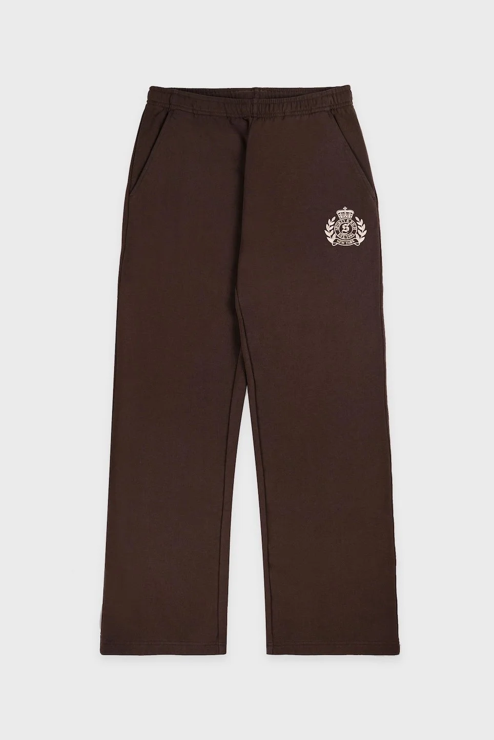 Sporty&Rich - NY Crest Wide Sweatpants - Chocolate