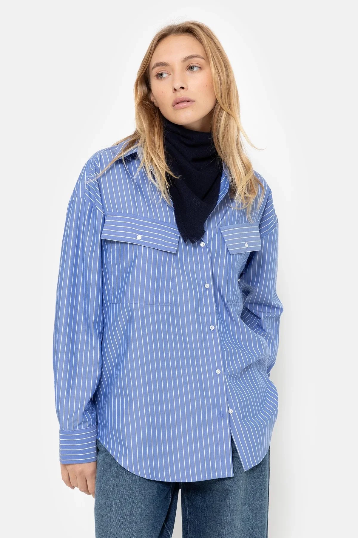Âme - Marin Striped Shirt - White Blue