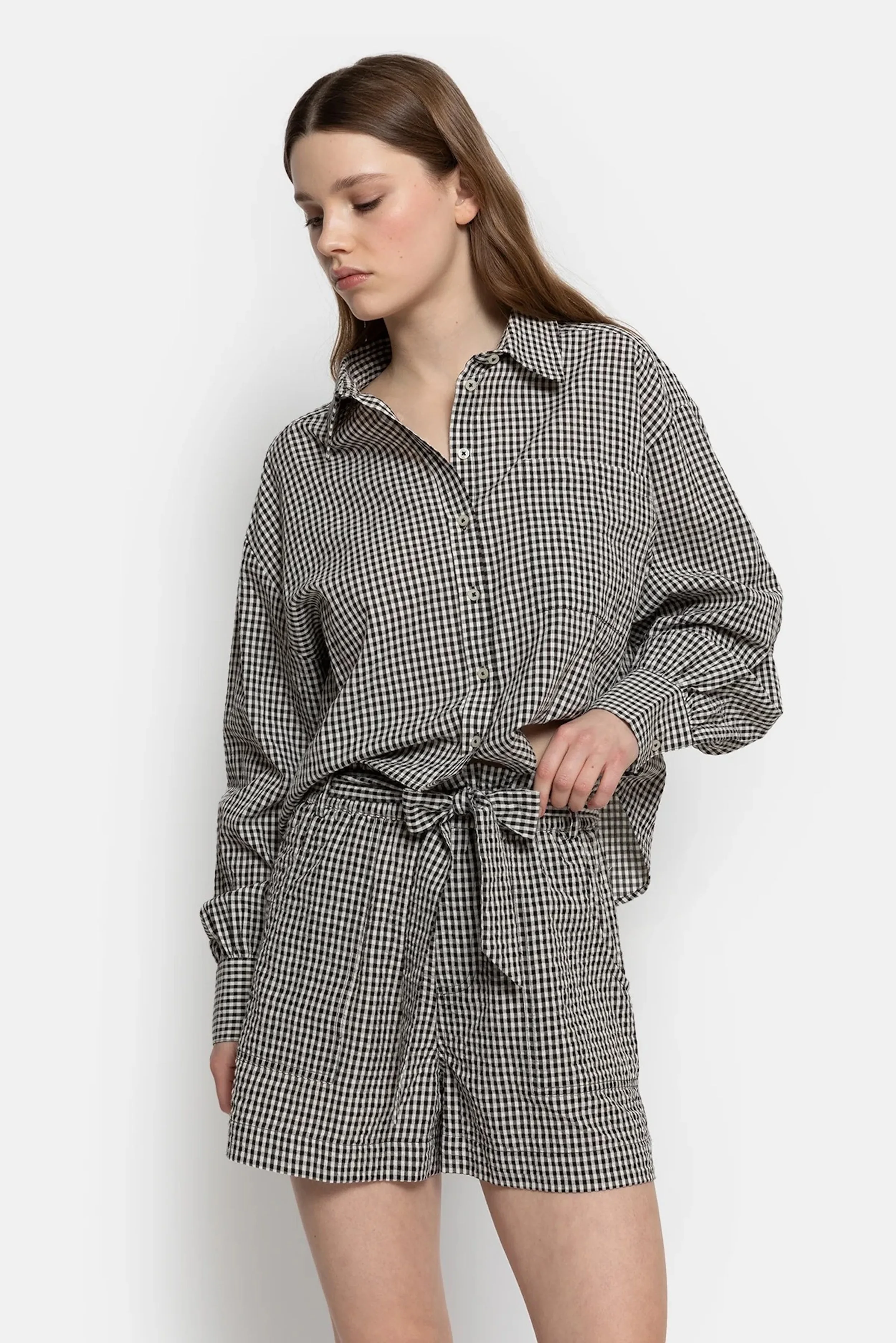 Âme - Karlotte Cropped Shirt - Checked Black