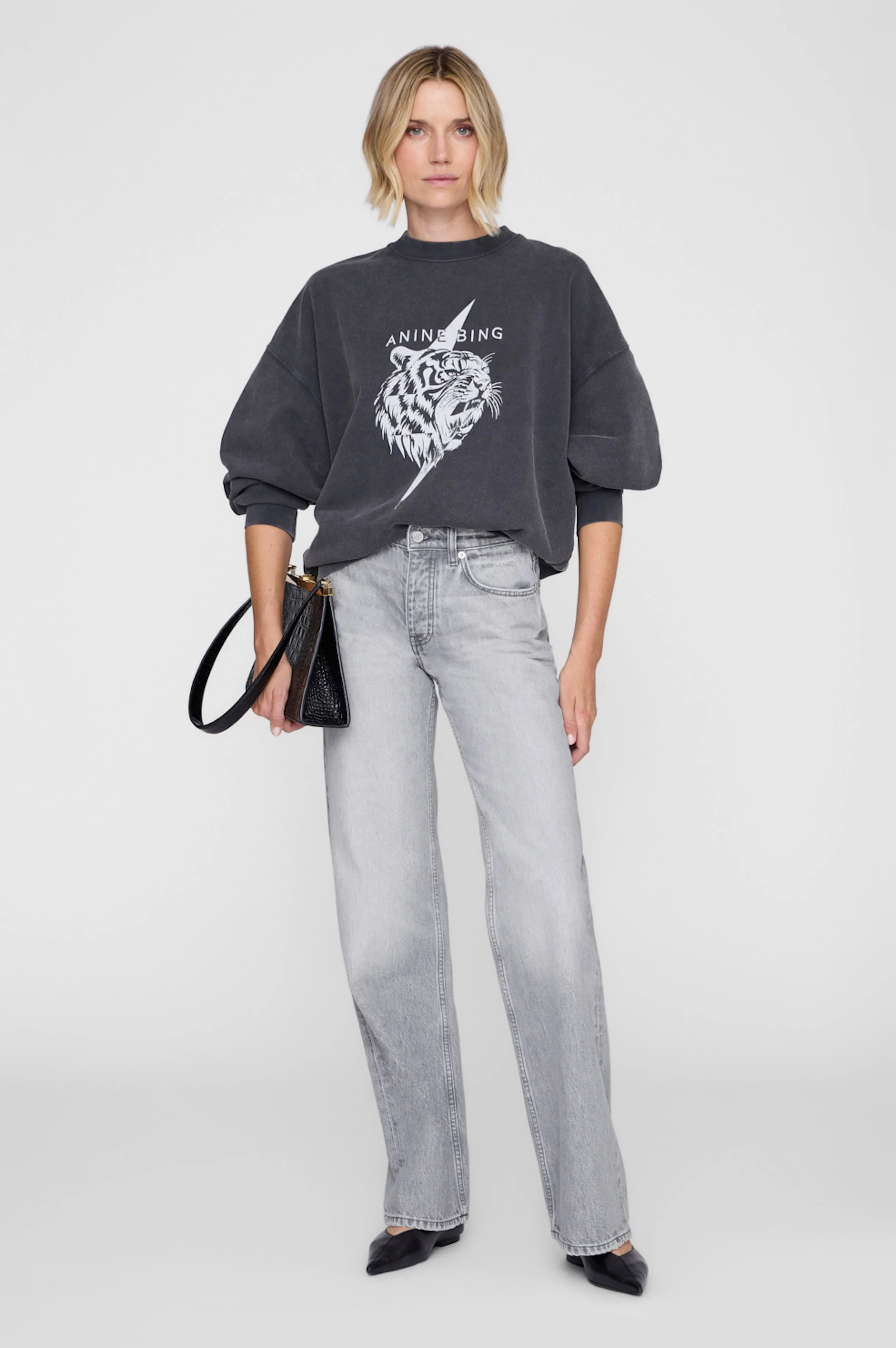 Anine Bing - Miles Sweatshirt Tiger - Vintage Black