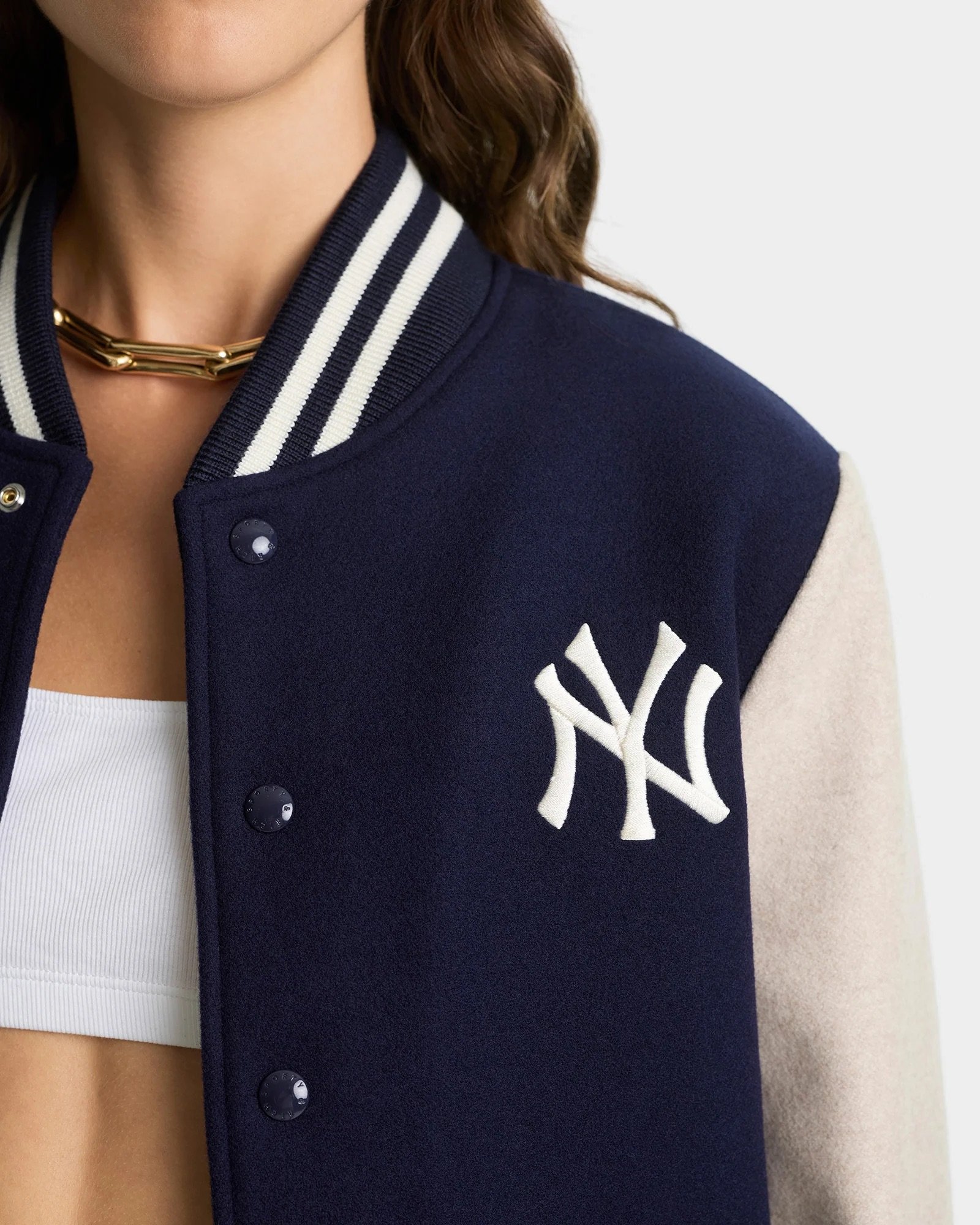 Sporty&Rich - Champions Wool Jacket - Dark Navy/Cream