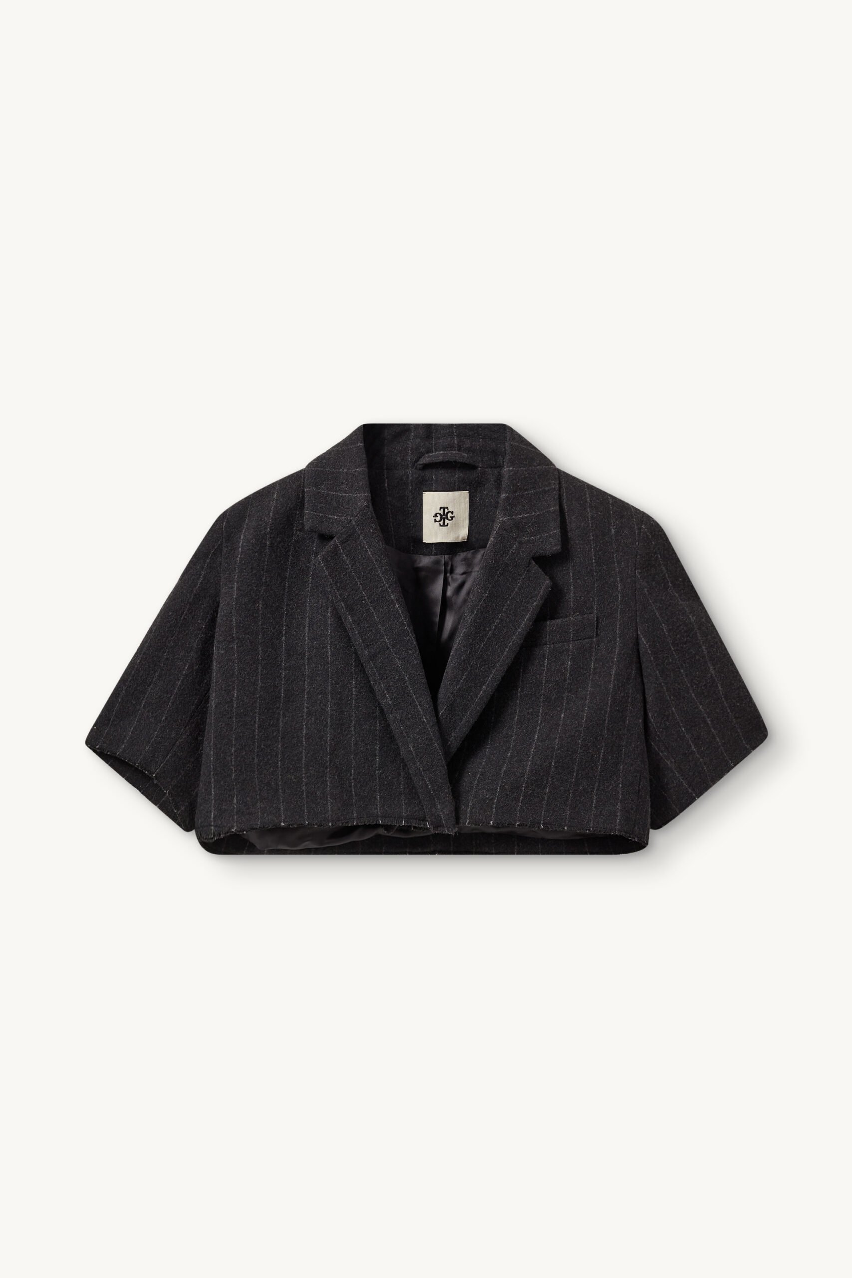 The Garment - Richard Crop Blazer - Black Pinstripes