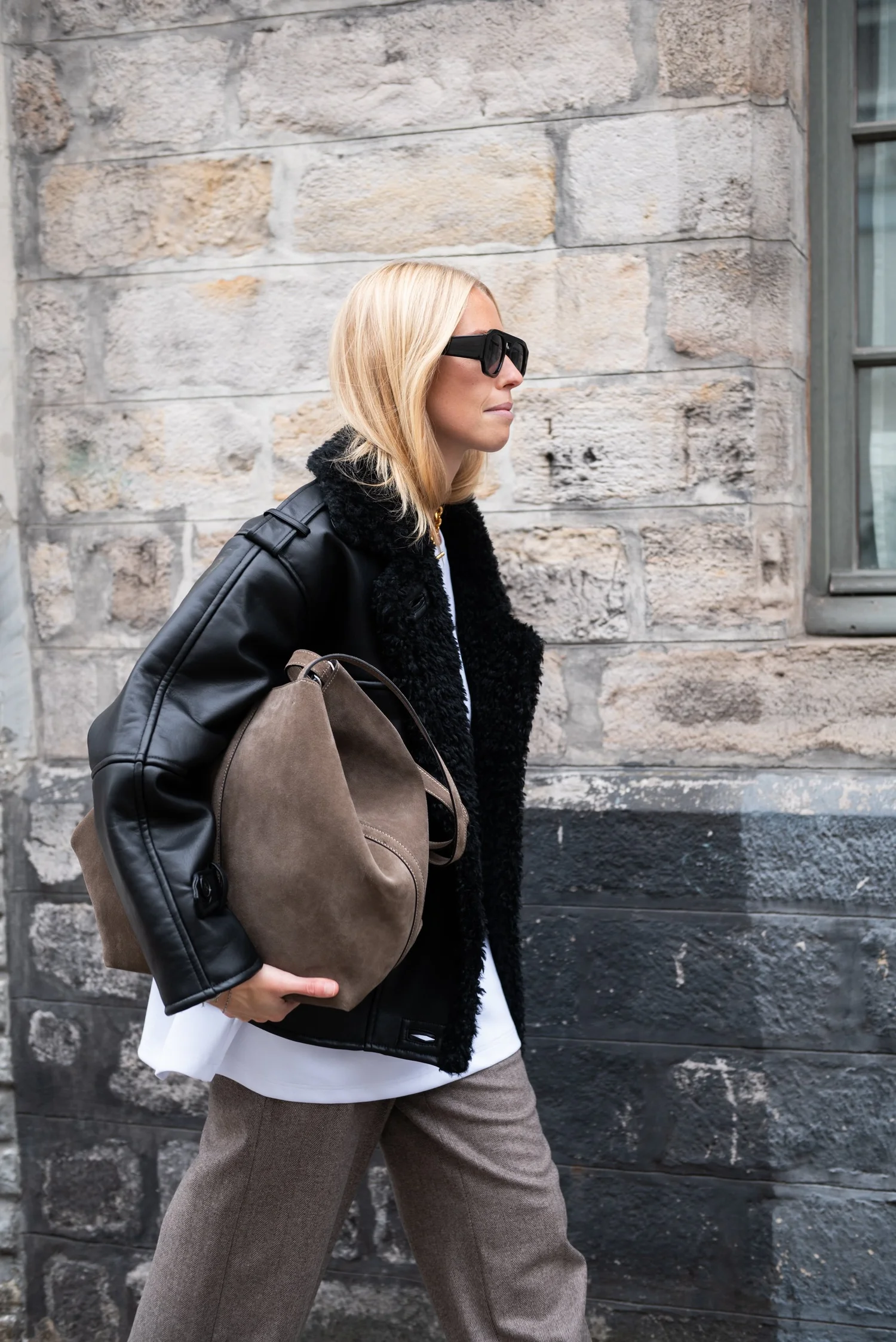Sac Vanessa Bruno Grand Modèle Couleur Taupe - Thème Lune - Cuir Avec Défauts