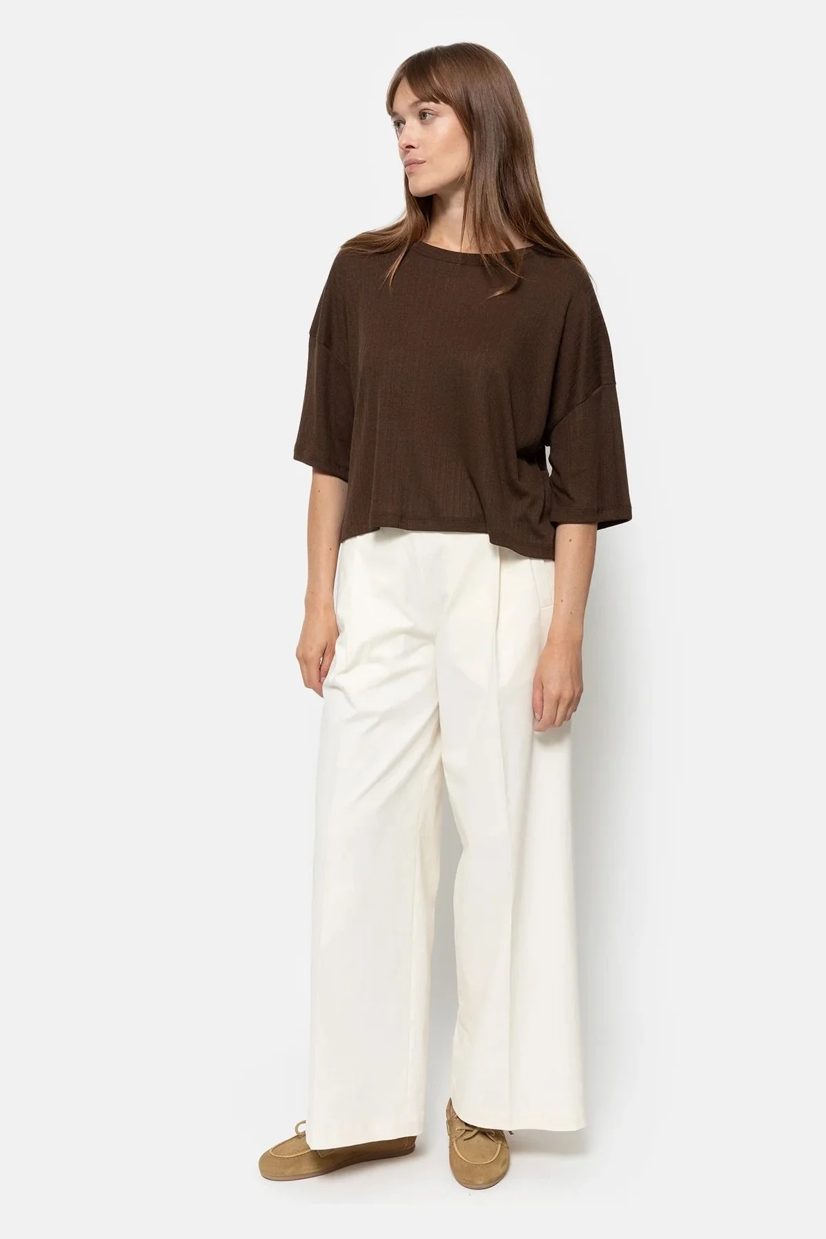 Âme - Klaxon Lace Knit Tee - Brown