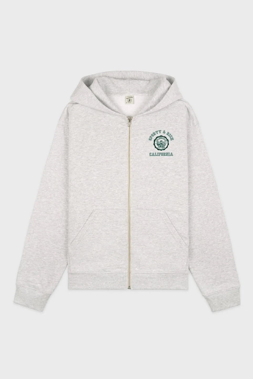 Sporty&Rich - California Zip Hoodie - Heather Gray