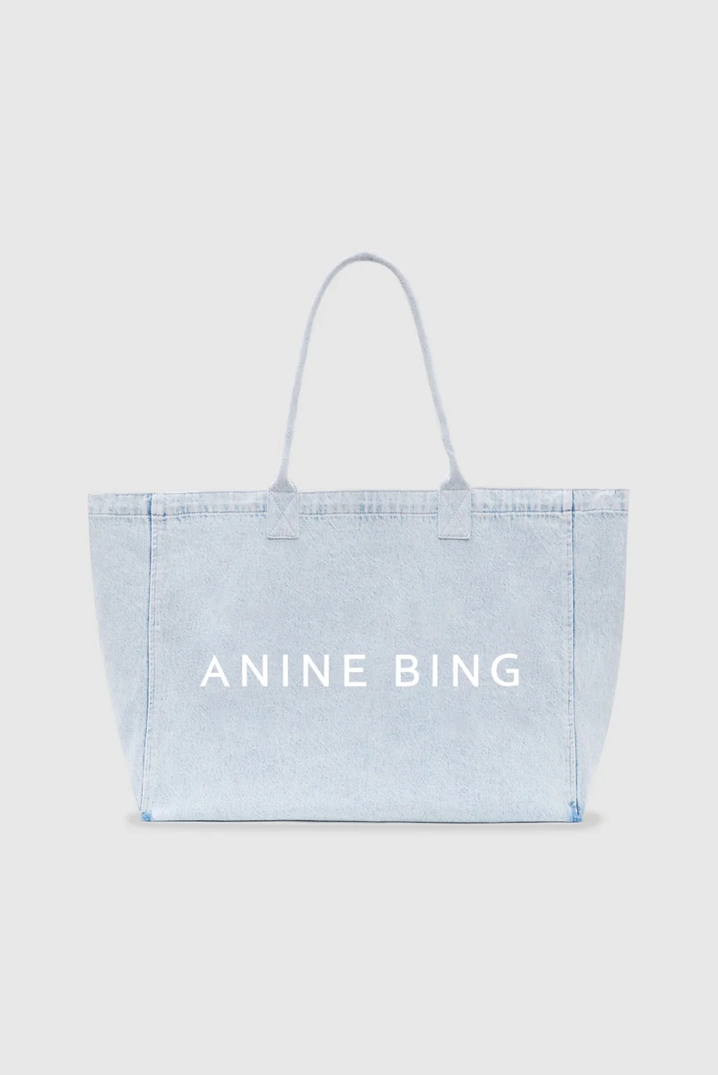 Anine Bing -  Leo Denim Tote  - Lucid Blue