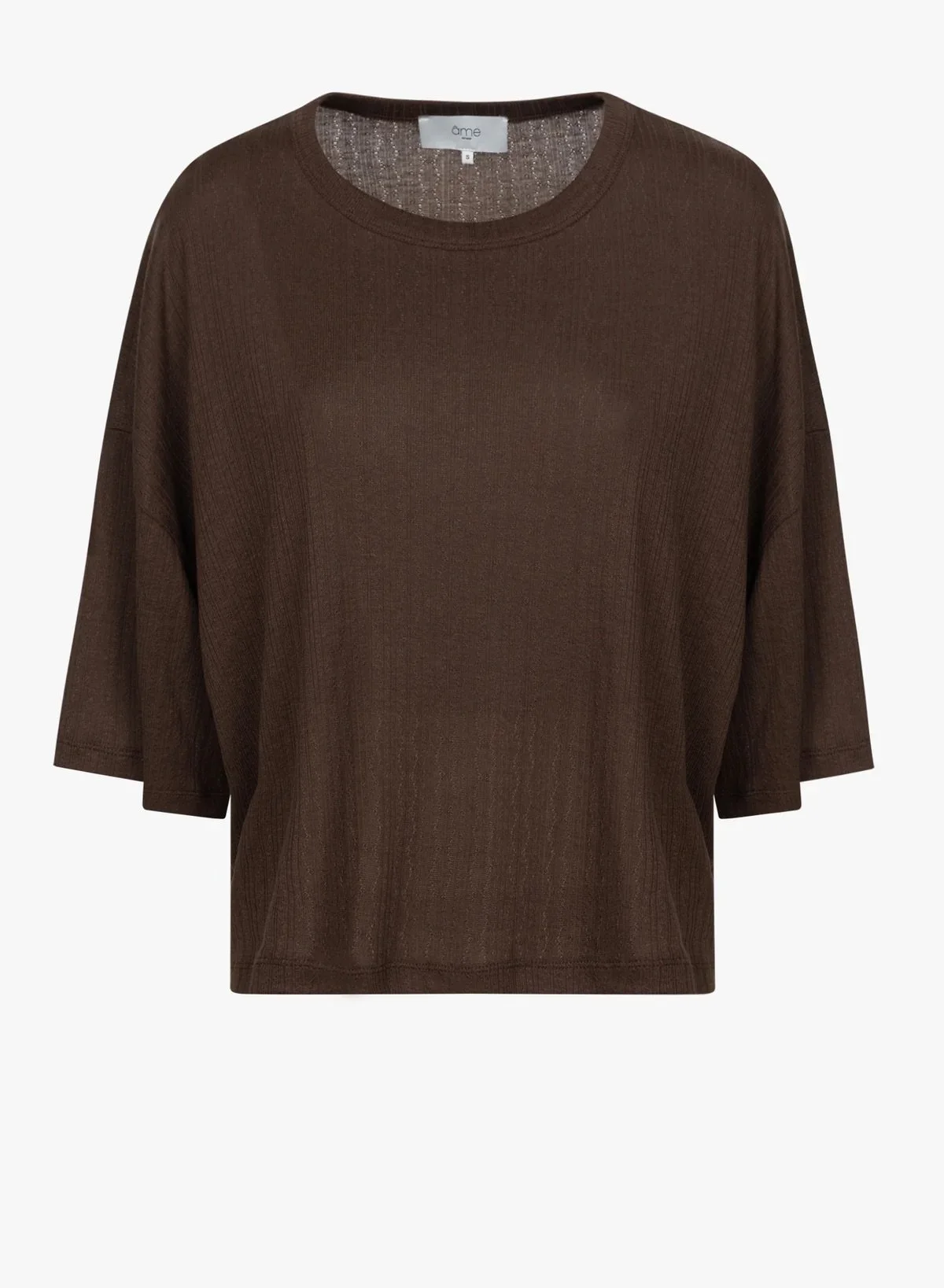 Âme - Klaxon Lace Knit Tee - Brown