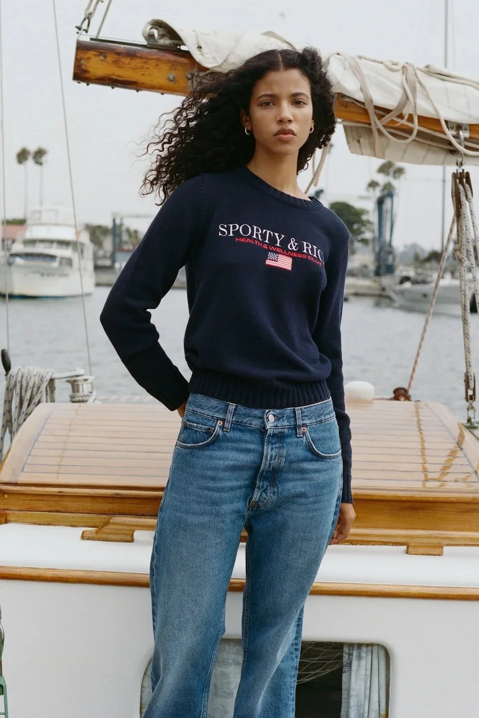 Sporty&Rich - S&R Nautical Knit Sweater - Dark Navy