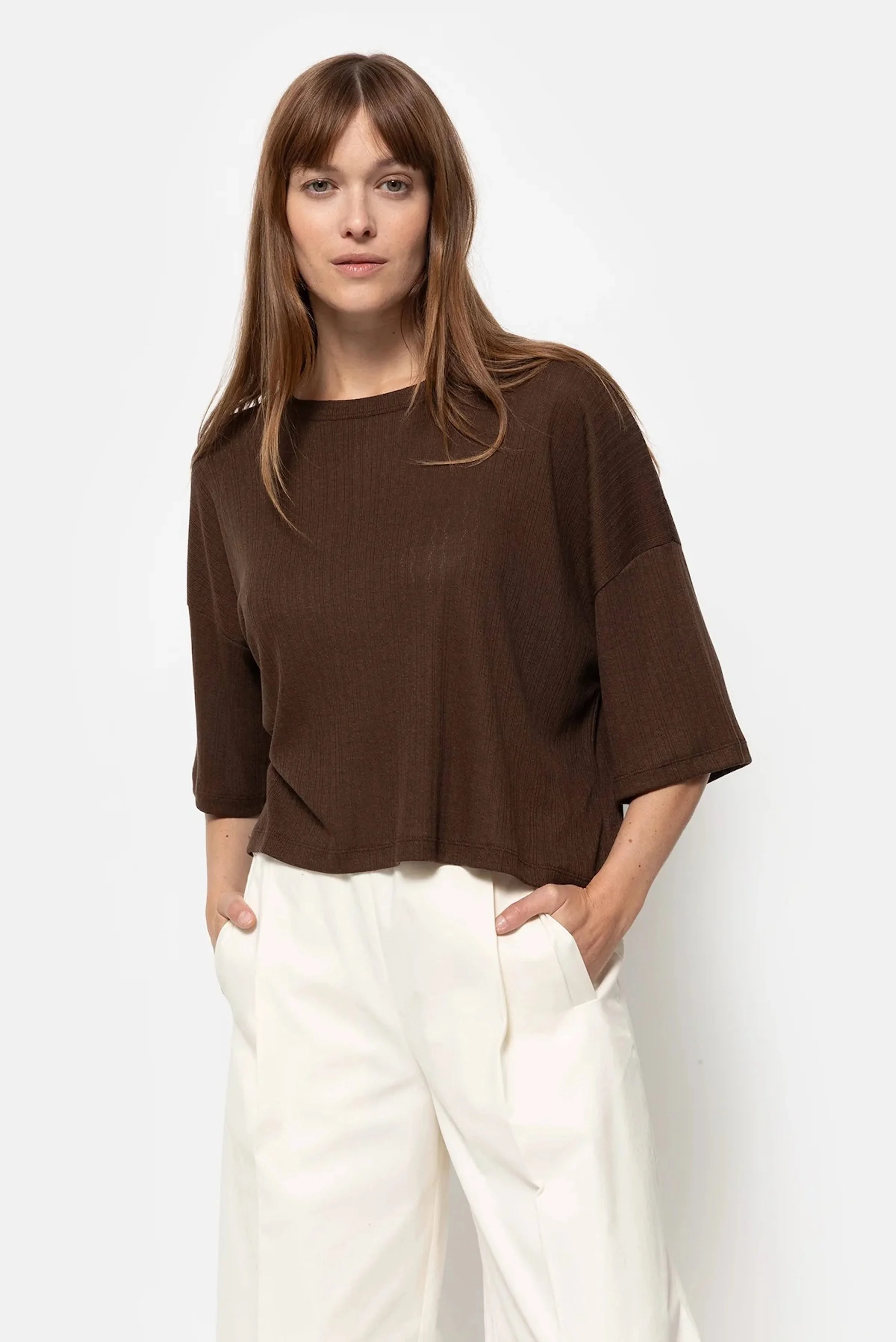 Âme - Klaxon Lace Knit Tee - Brown