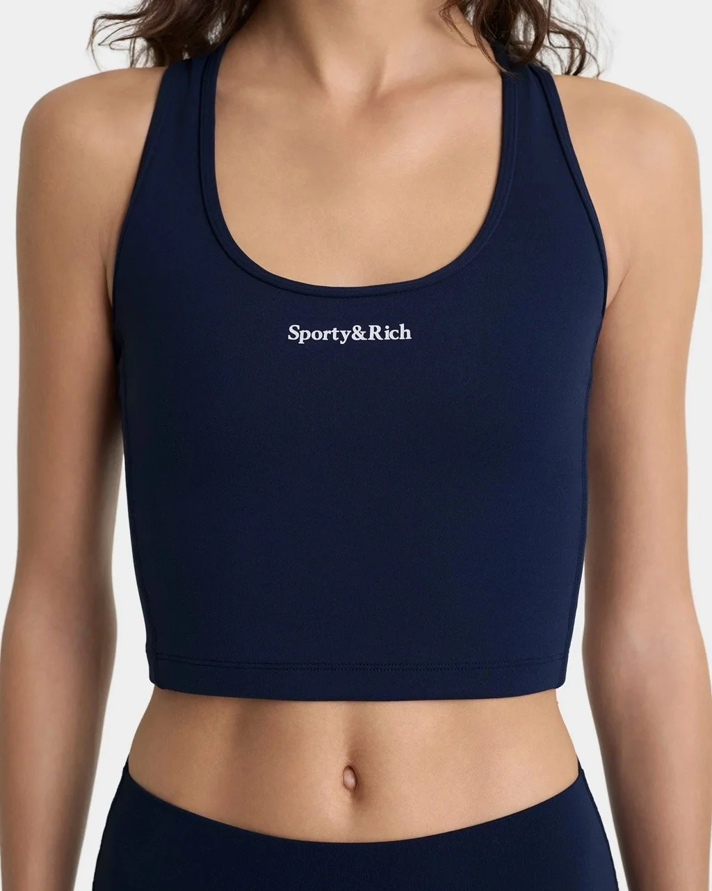 Sporty&Rich - Serif Logo Sport Tank - Dark Navy
