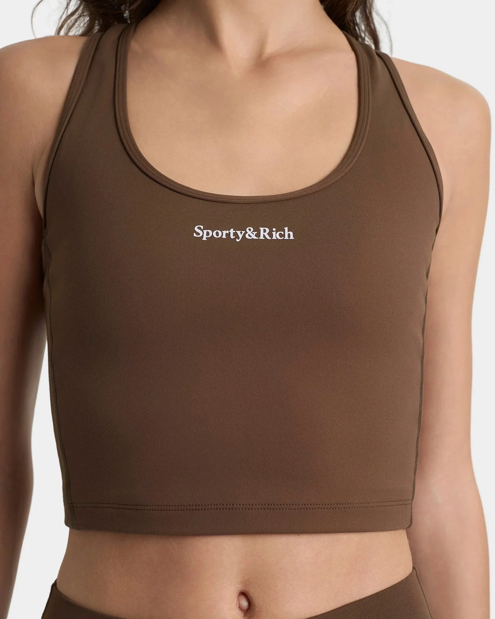 Sporty&Rich - Serif Logo Sport Tank - Toffee