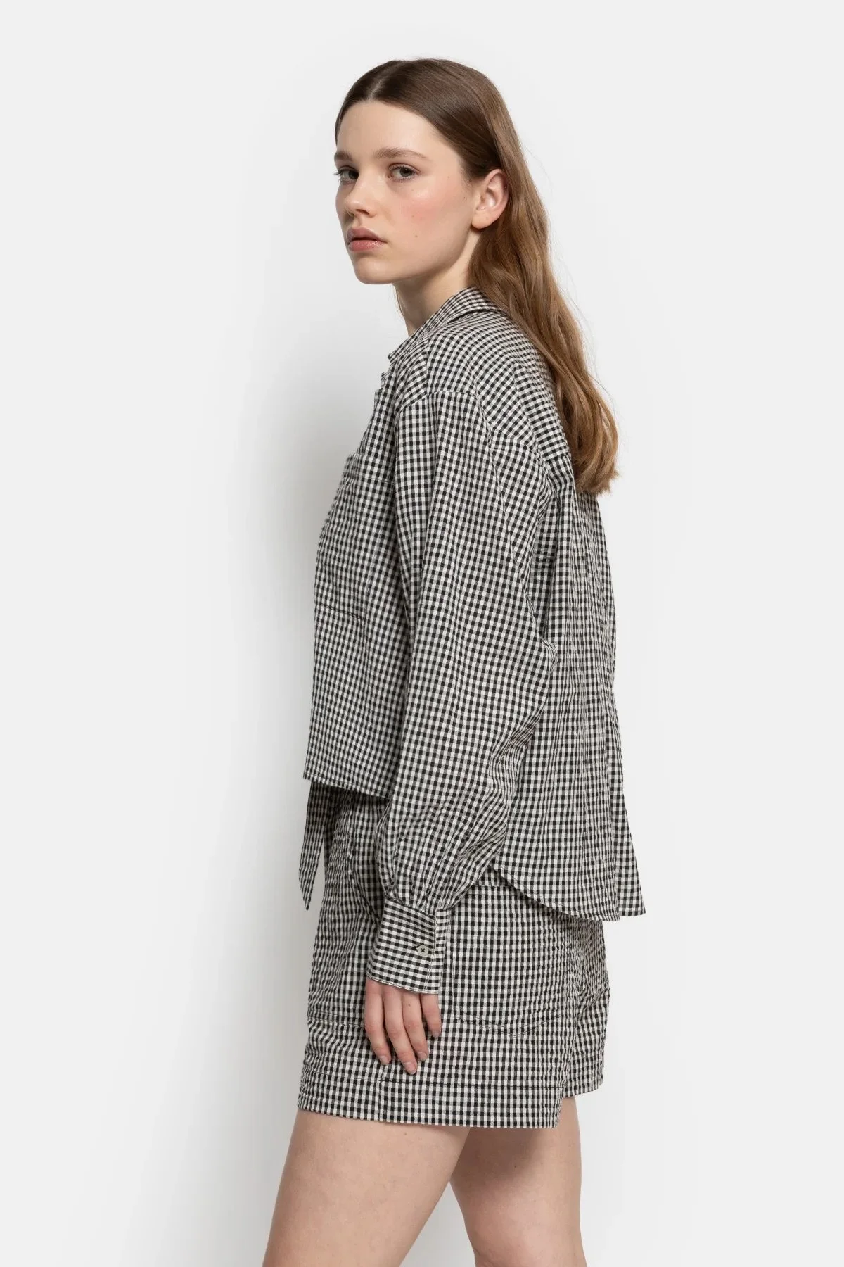Âme - Karlotte Cropped Shirt - Checked Black