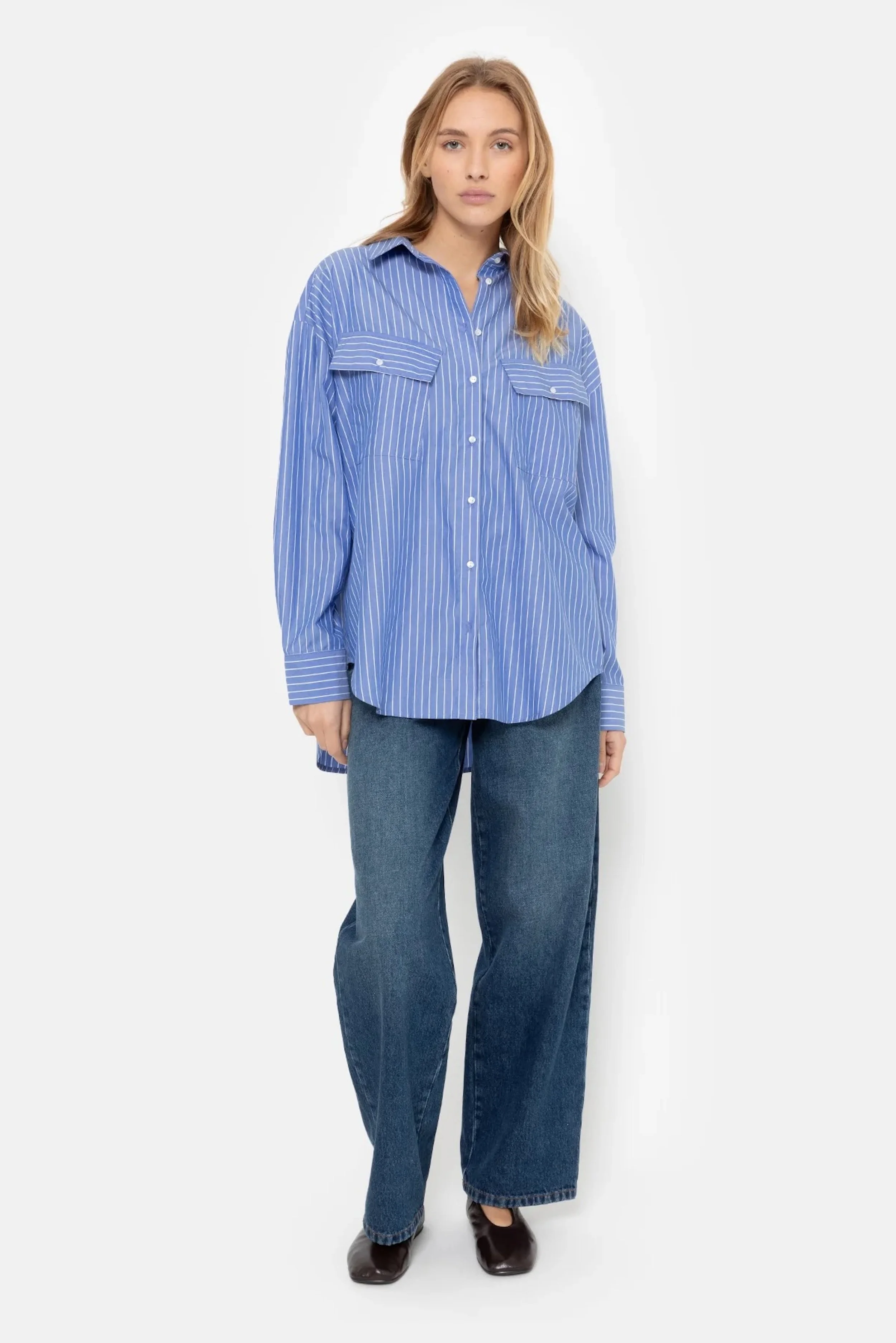 Âme - Marin Striped Shirt - White Blue