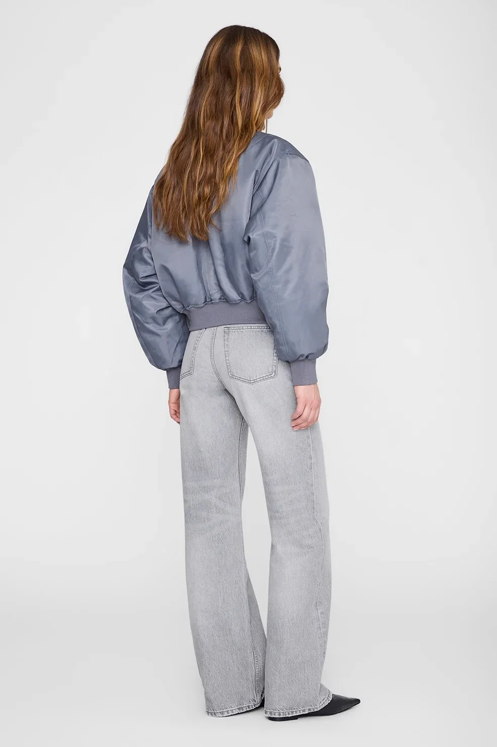 Anine Bing - Cropped Leon Bomber - Dark Grey