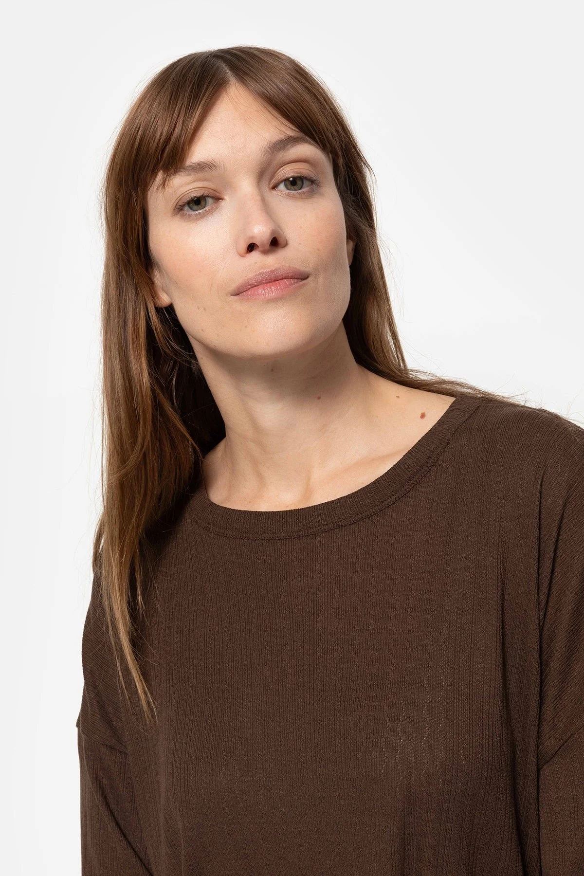Âme - Klaxon Lace Knit Tee - Brown