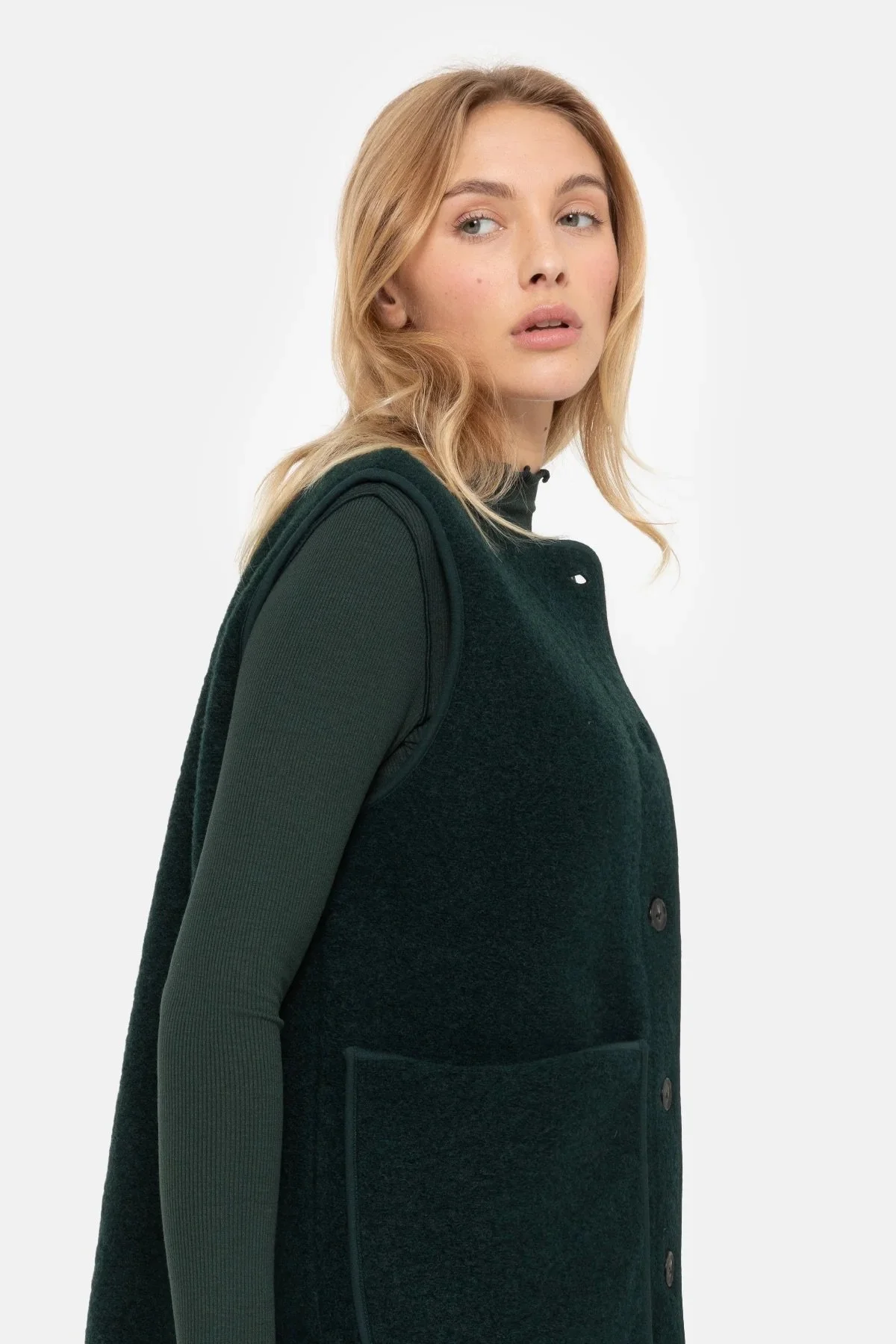 Âme - Madison Sleevless Jacket - Dark Green