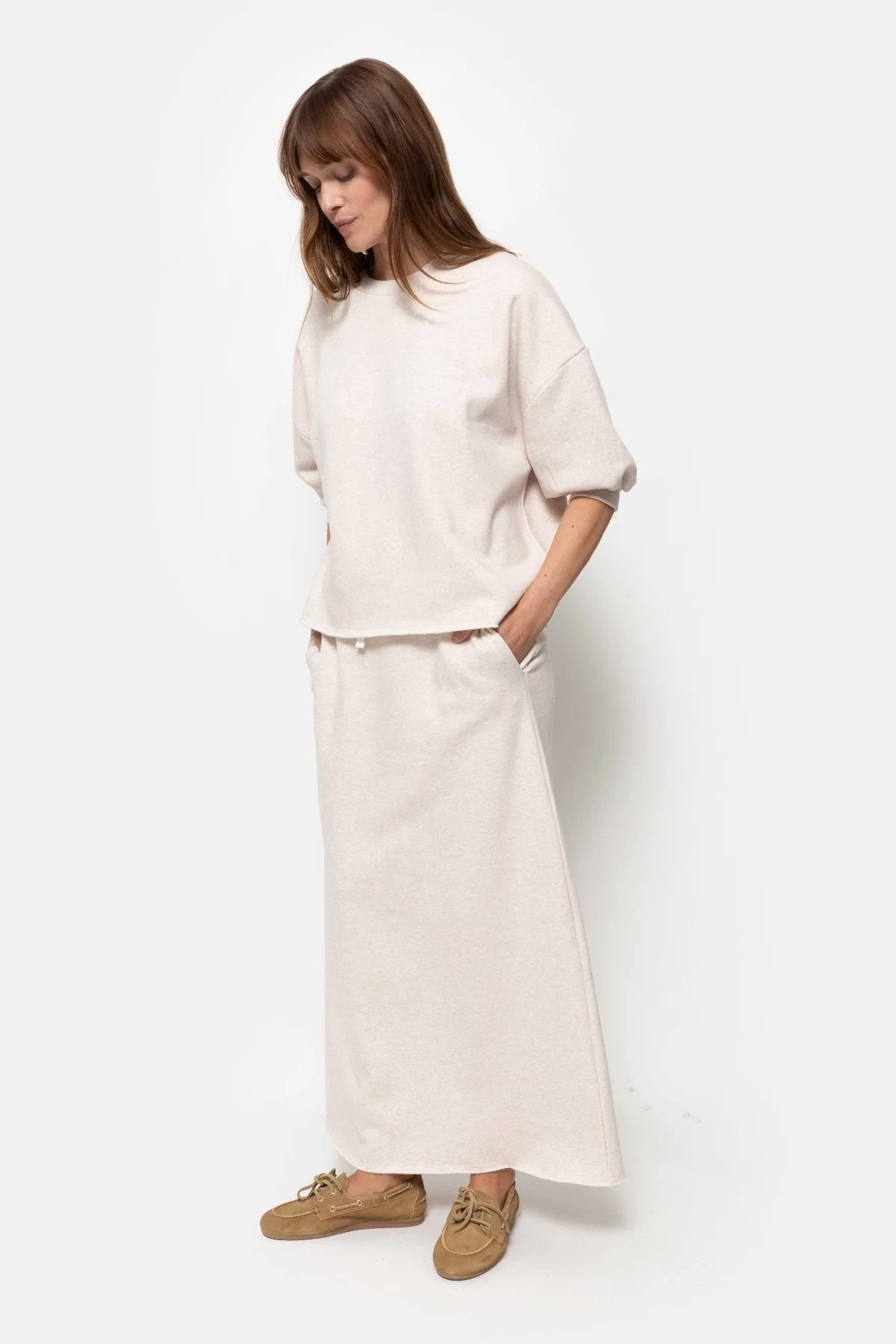 Âme - Liv Sweat 3/4 Sleeves - Marled Ivory