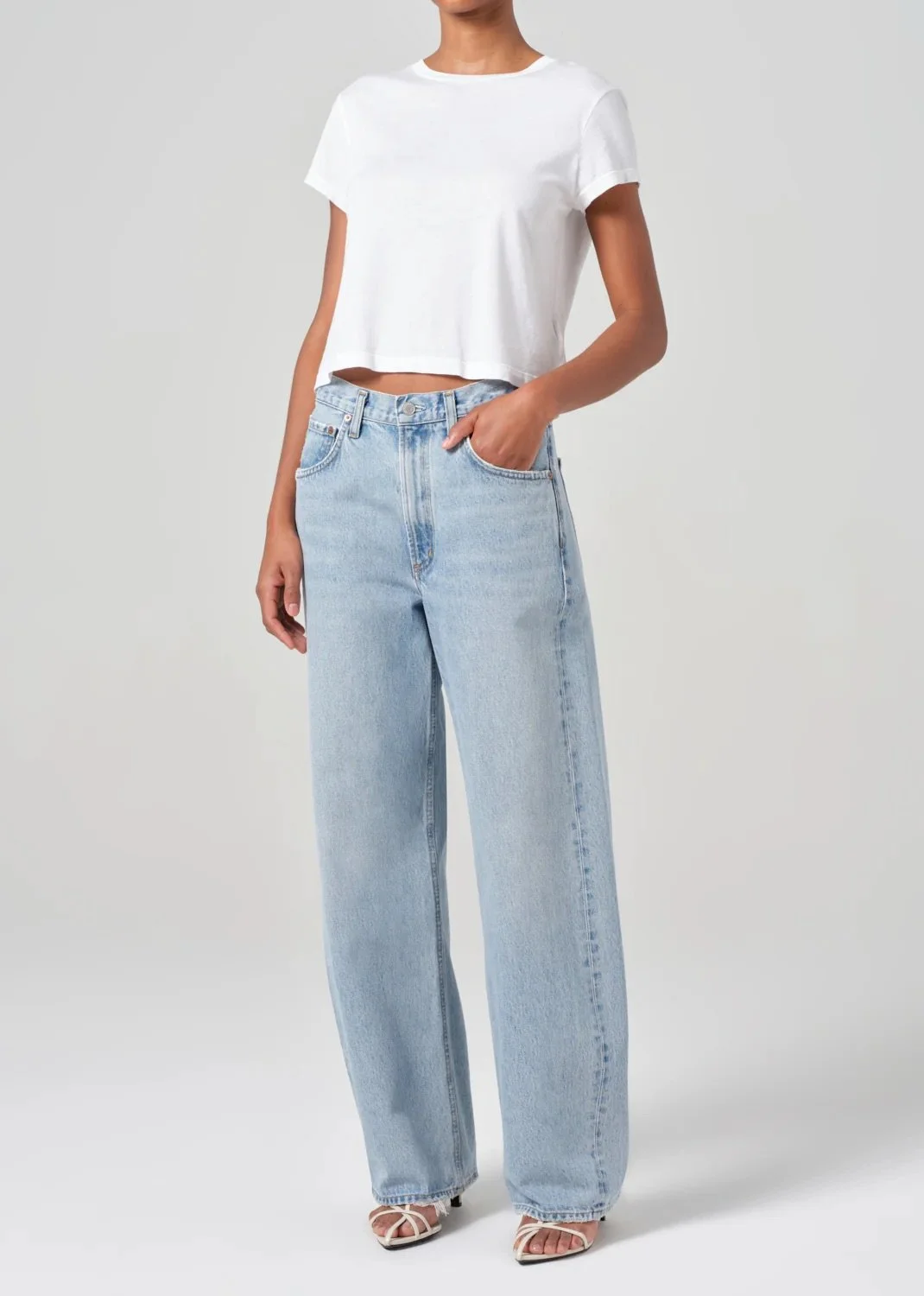 Agolde - Adine Shrunken Tee - White