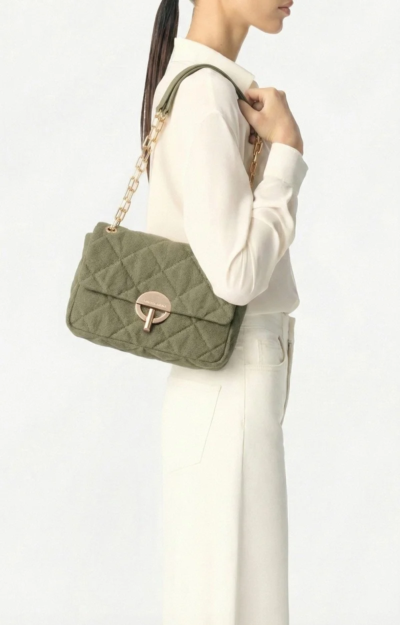 Vanessa Bruno - Grand Sac Moon En Lin - Kaki