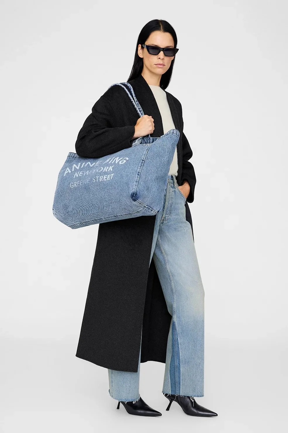 Anine Bing - Leo Denim Tote - Shadow Blue